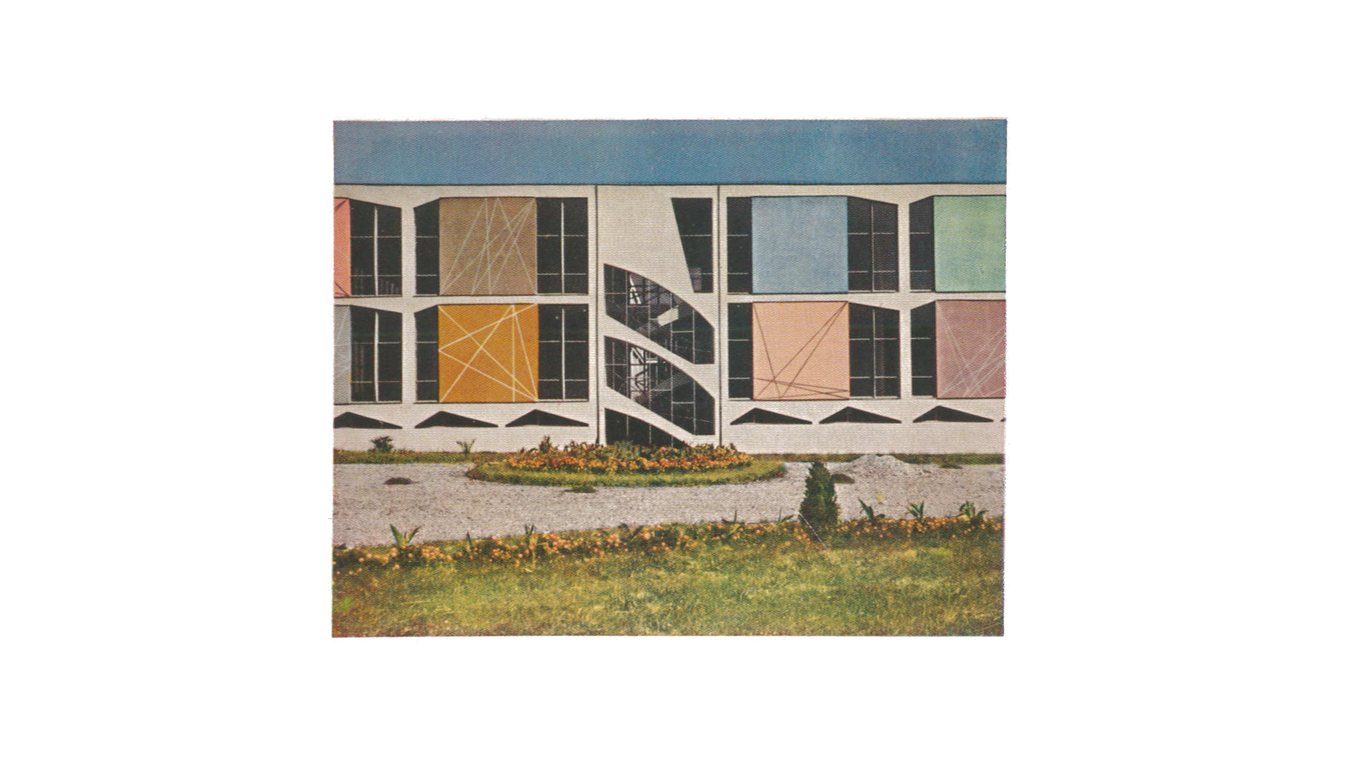 Palazzina espositiva Mostra internazionale cotone rayion macchine tessili