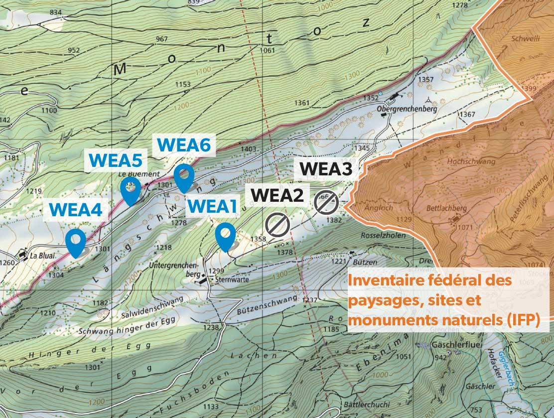 Le Tribunal fédéral a procédé à une pesée des intérêts détaillée et a décidé que deux des six installations d’éoliennes (WEA) prévues sur le Grenchenberg soleurois devaient être abandonnées pour des raisons de protection de la nature et des animaux.