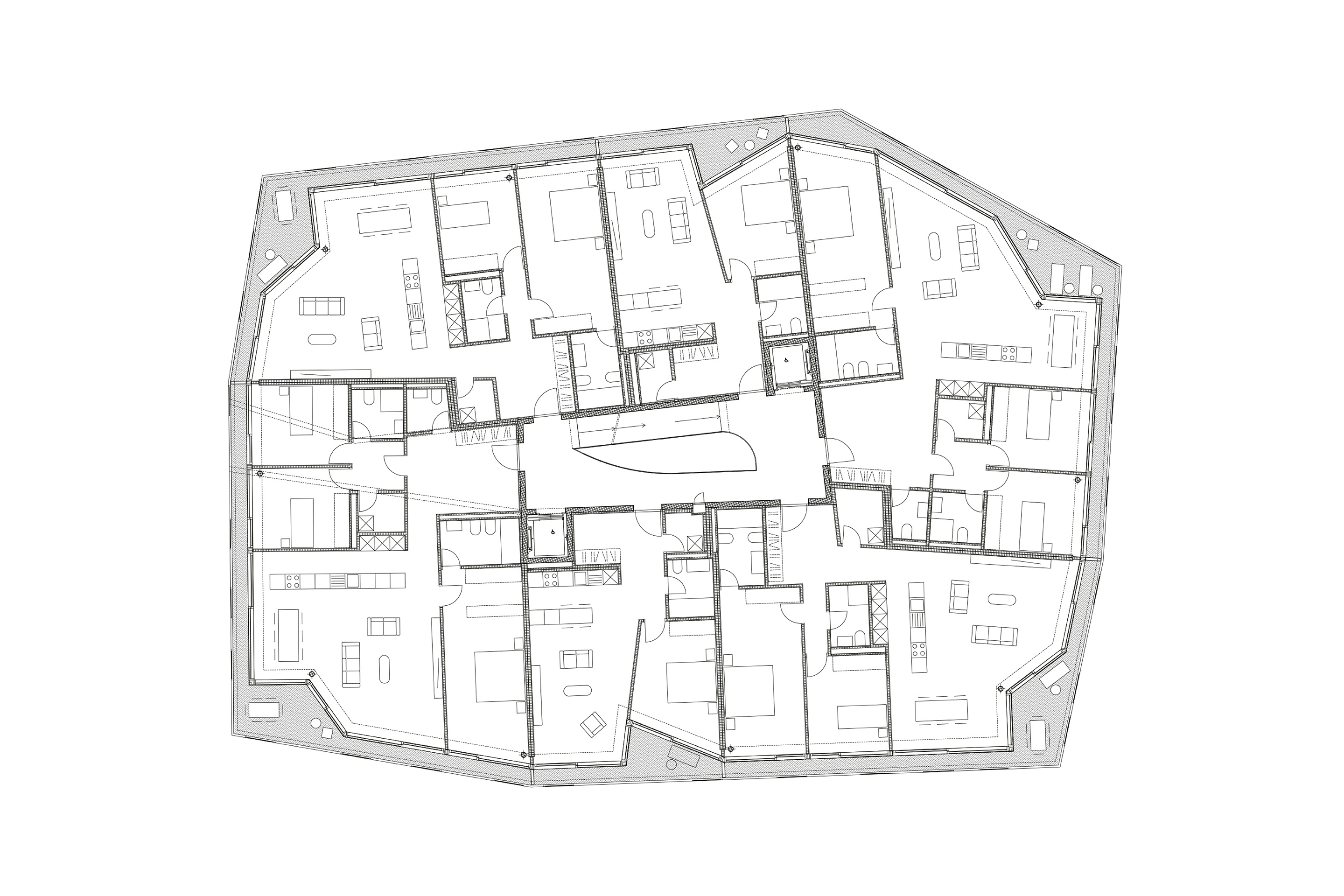 Pianta piano primo dell’edificio a sud-ovest