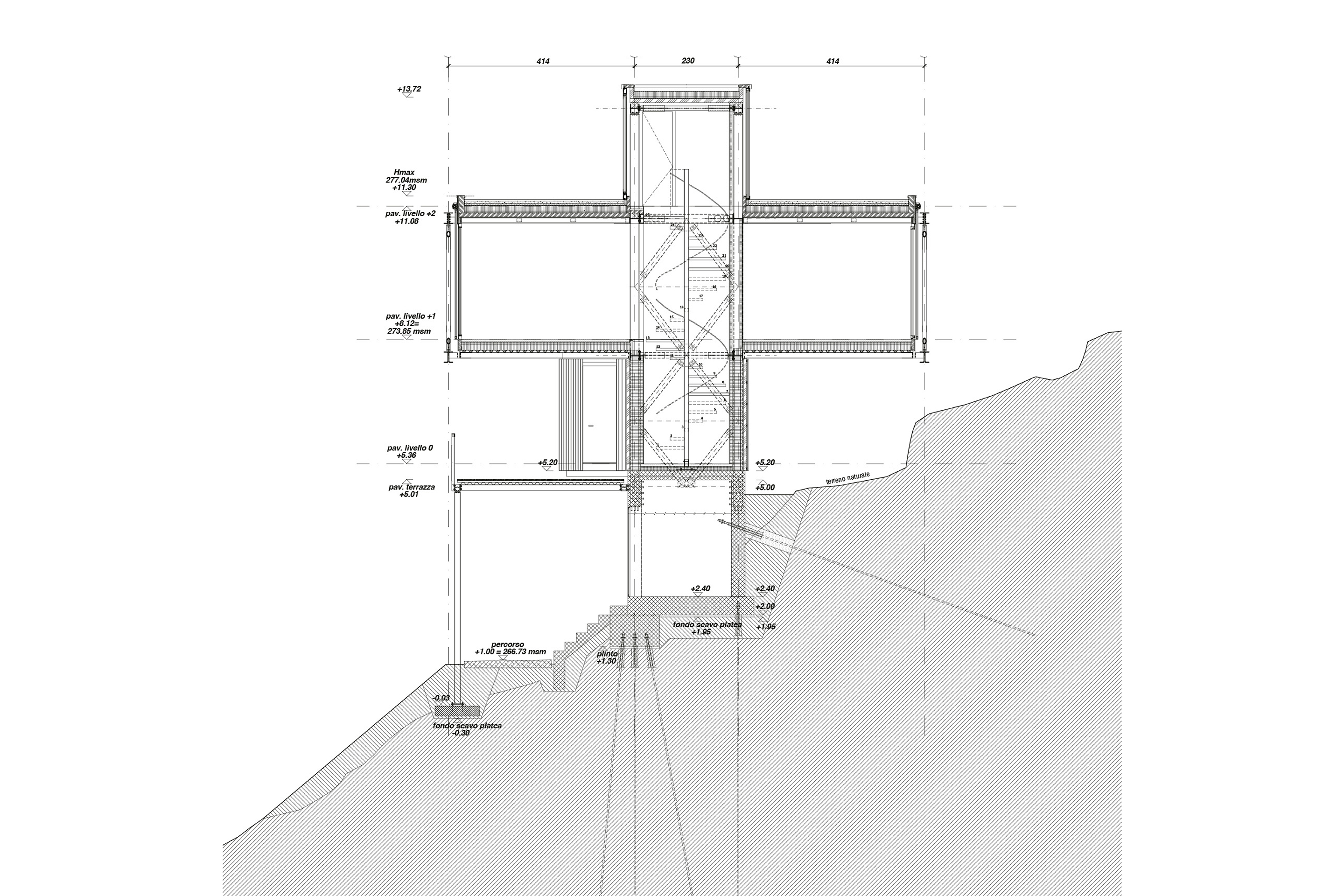 Mehrfamilienhaus Daro, Querschnitt