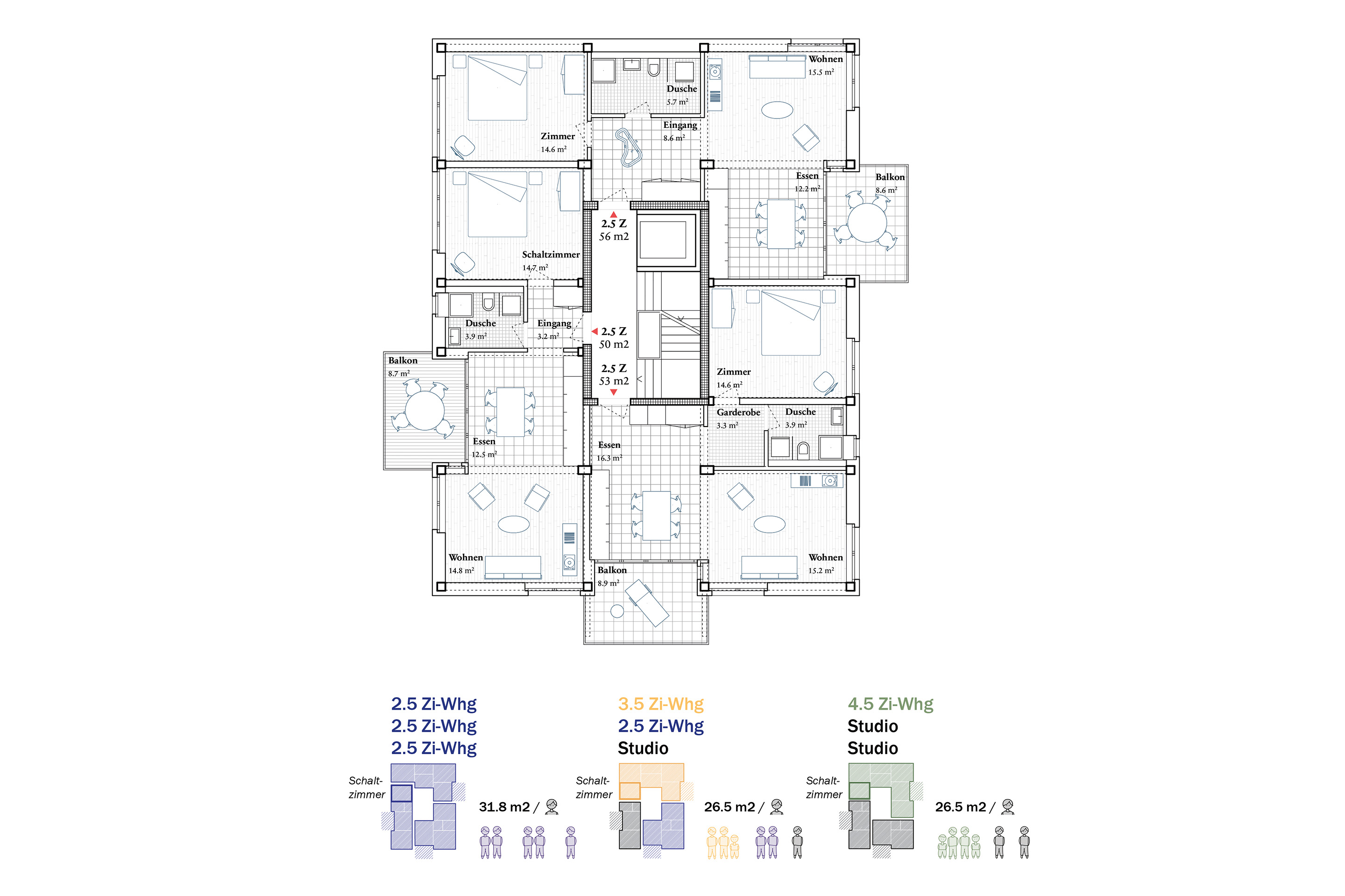 Les plans des nouveaux logements sont modulables afin de varier les typologies et diversifier l’offre.