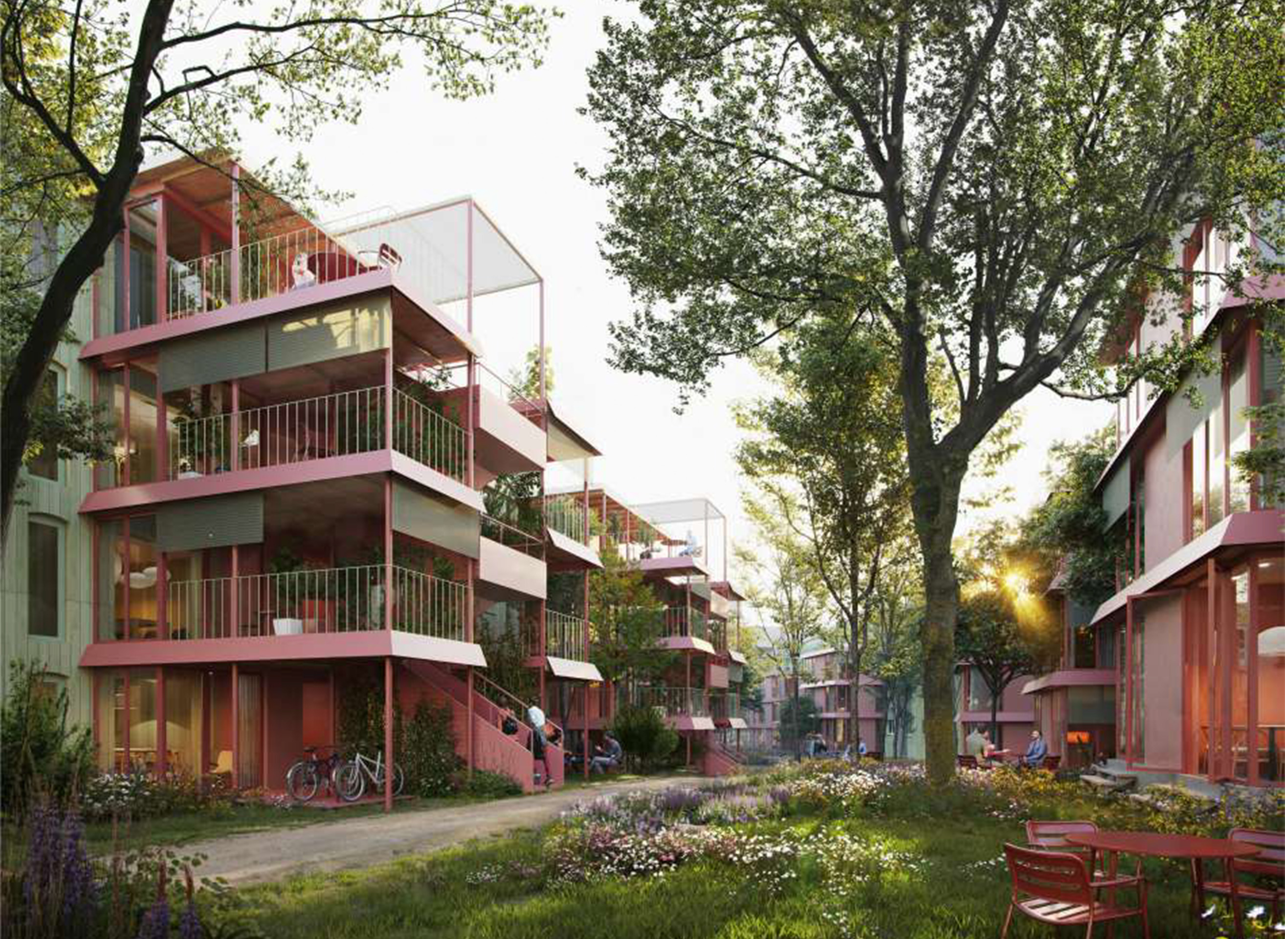 Anders als die anderen Teams wählt GWJ Architektur einen Ansatz, der den Bestand umfassend verändert. Das Büro stellt damit die Option einer ganzheitlichen optischen Transformation in den Raum.