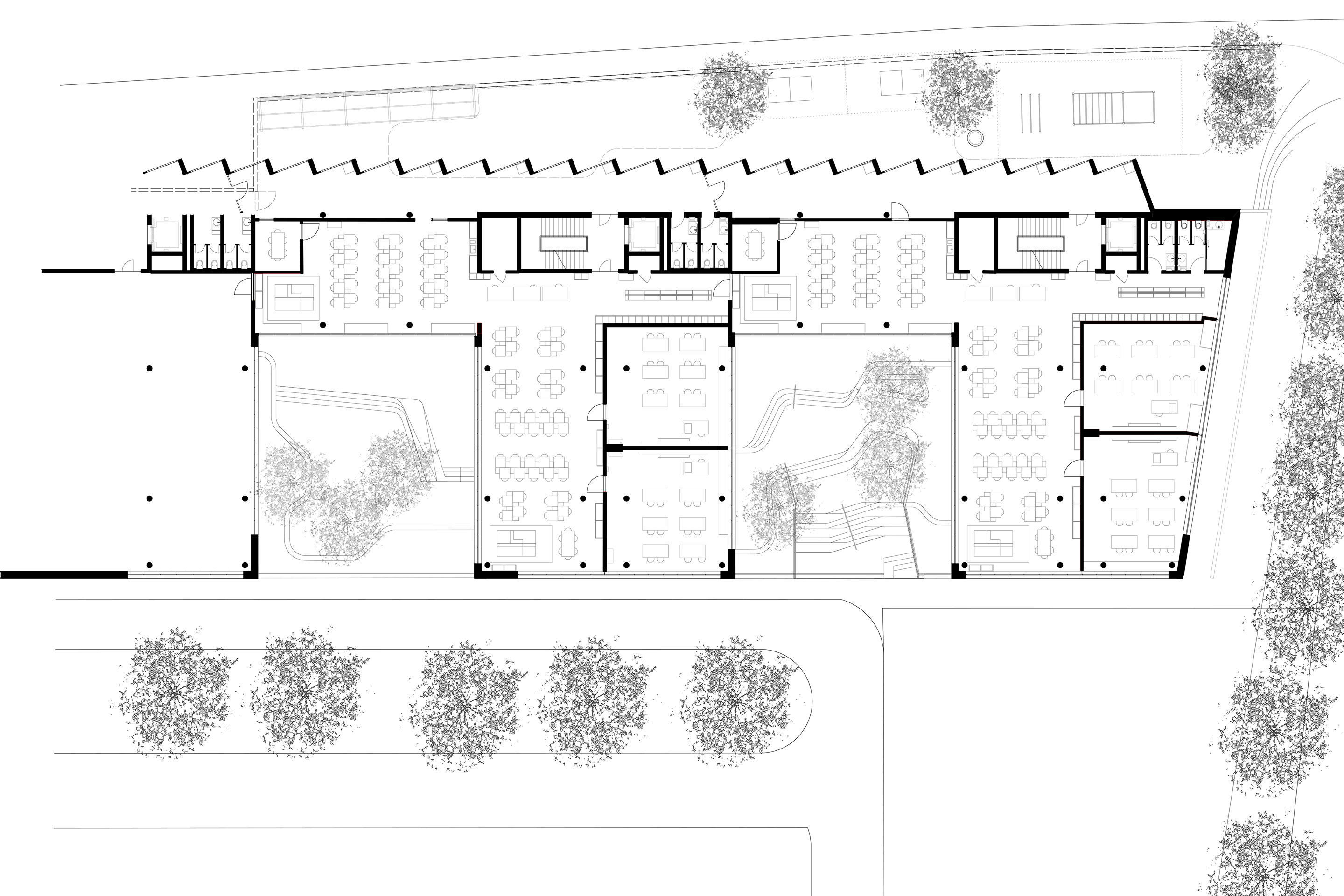 Schule, Laubegg, Bern. Grundriss 2. Obergeschoss