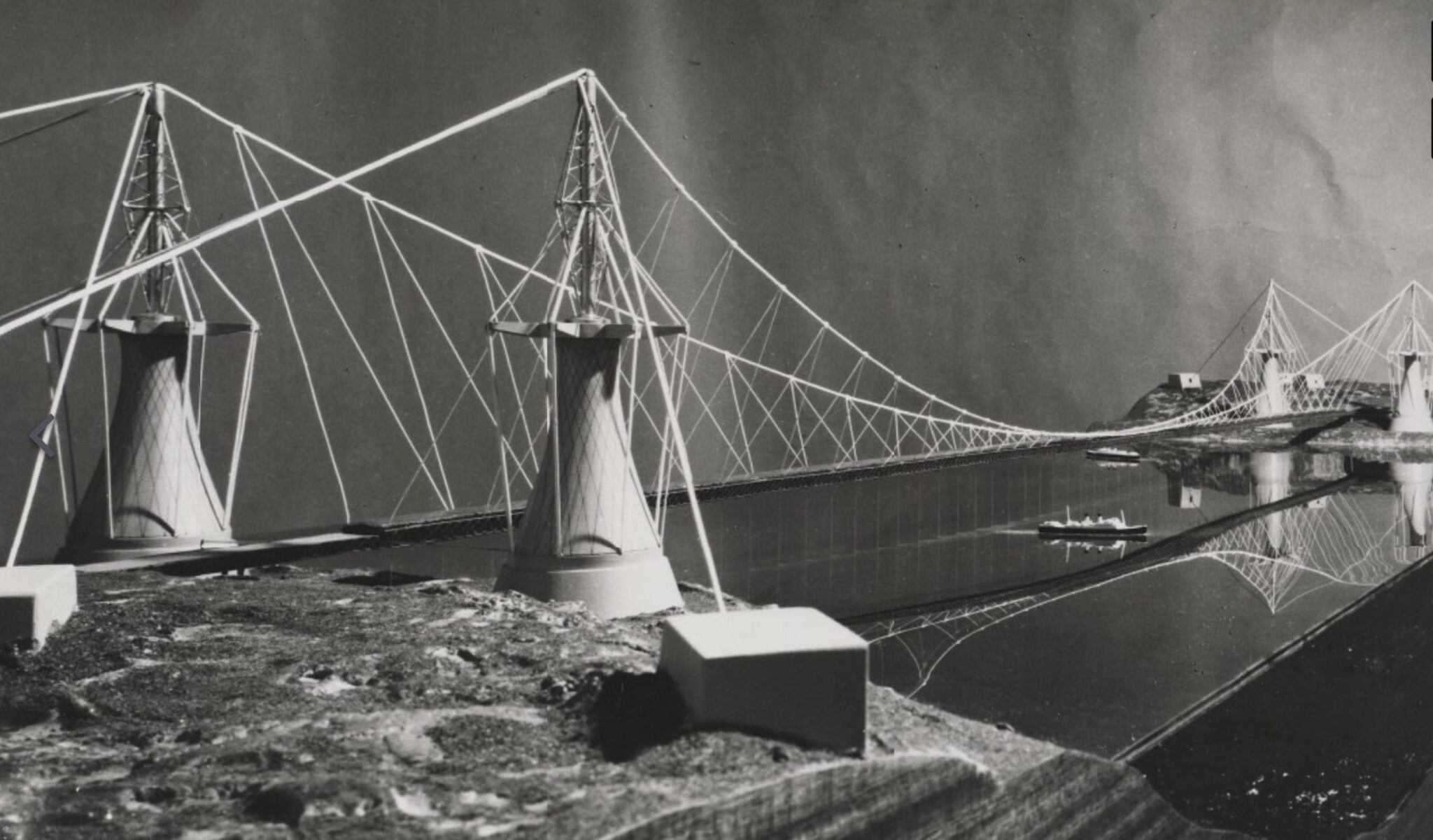 Projet de l’équipe de Pier Luigi Nervi pour le pont de Messine