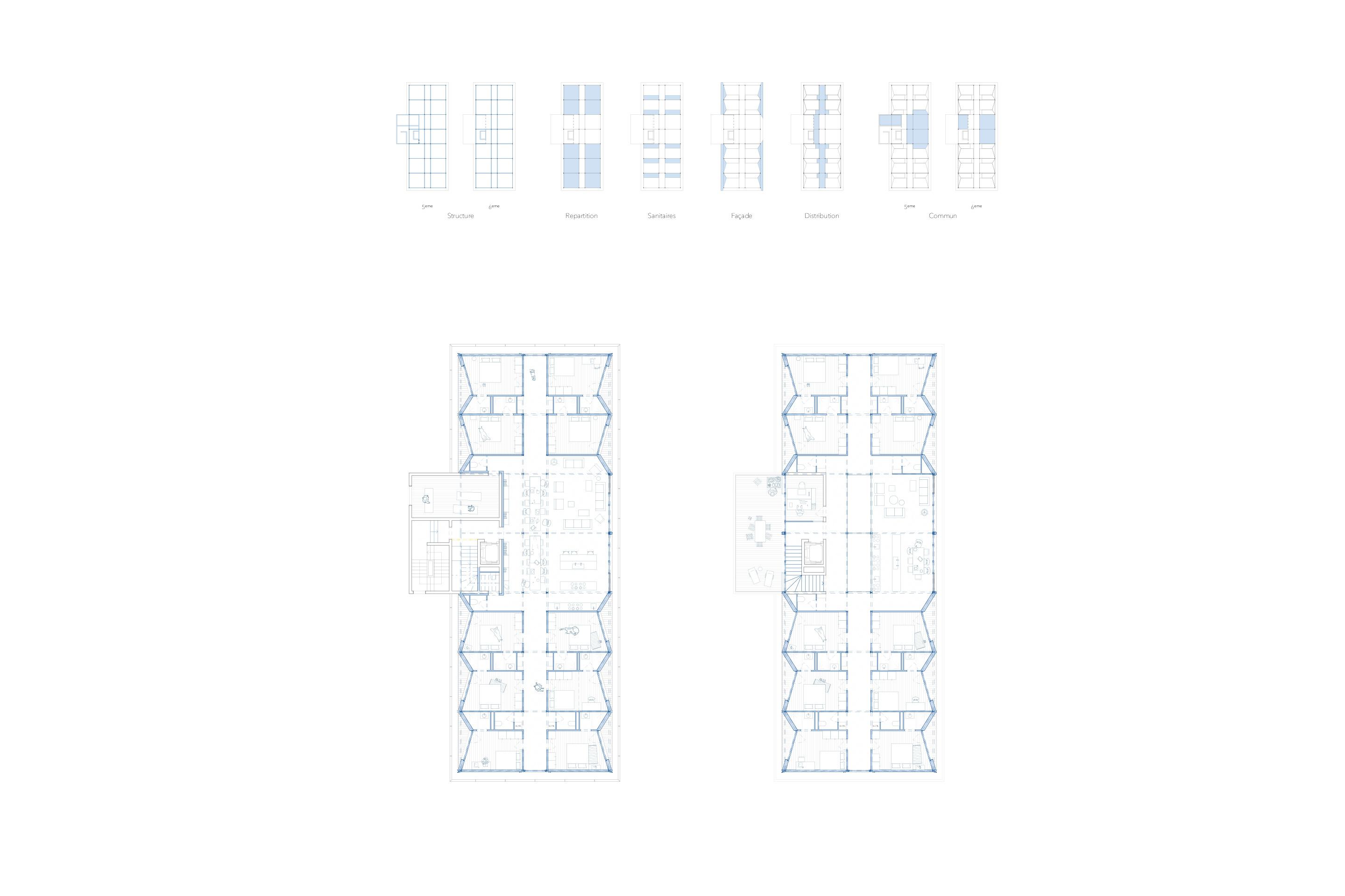 Le Phare : « Les typologies permettent une grande flexibilité d’utilisation grâce à des dispositifs permettant de transformer les logements en fonction des profils des usagers. » Séréna Vanbutsele