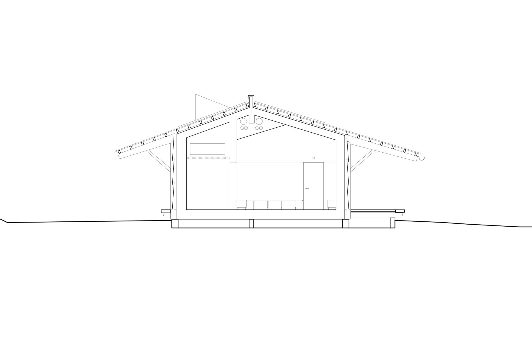 Section through the changing rooms