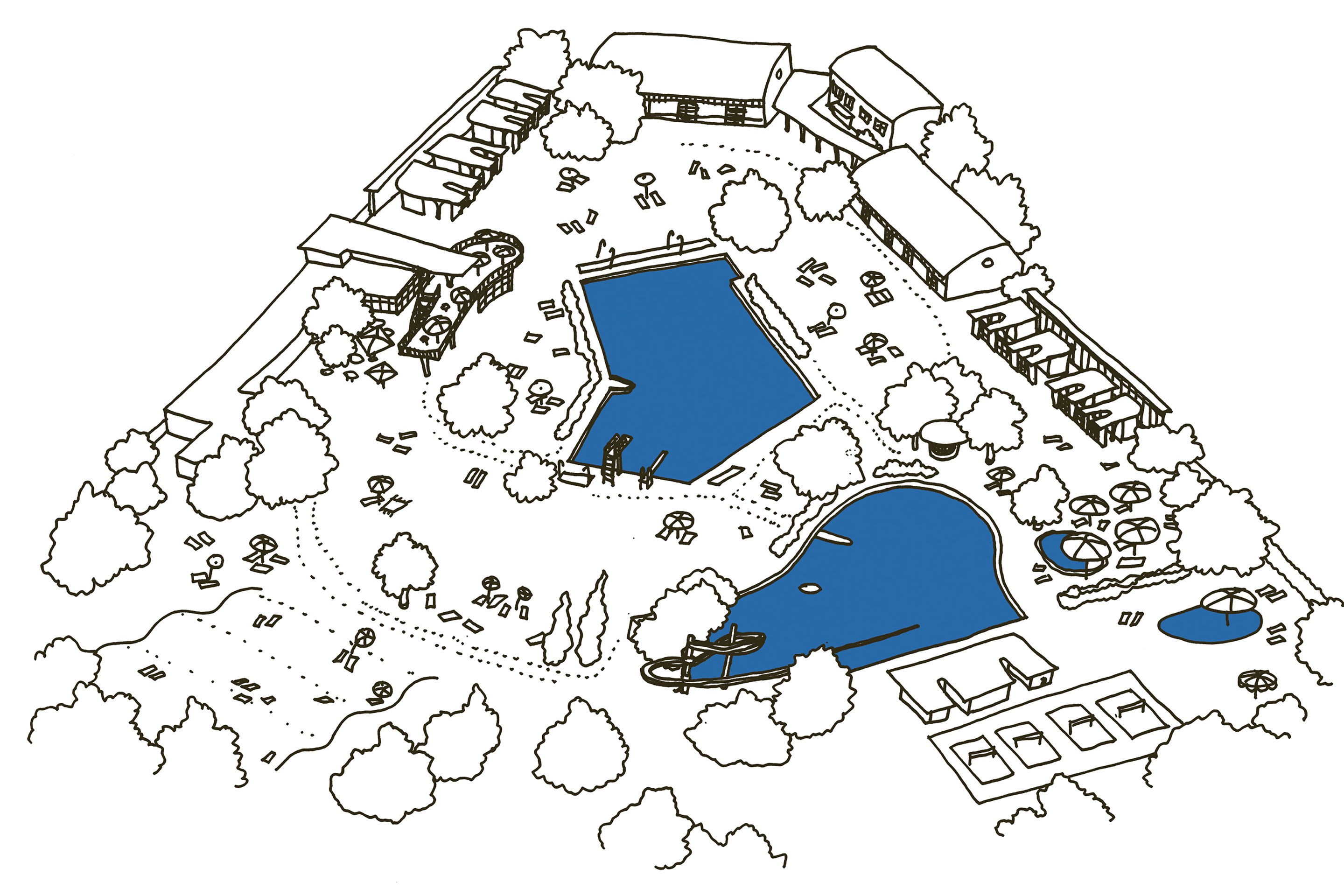 Illustration des Freibads Allenmoos