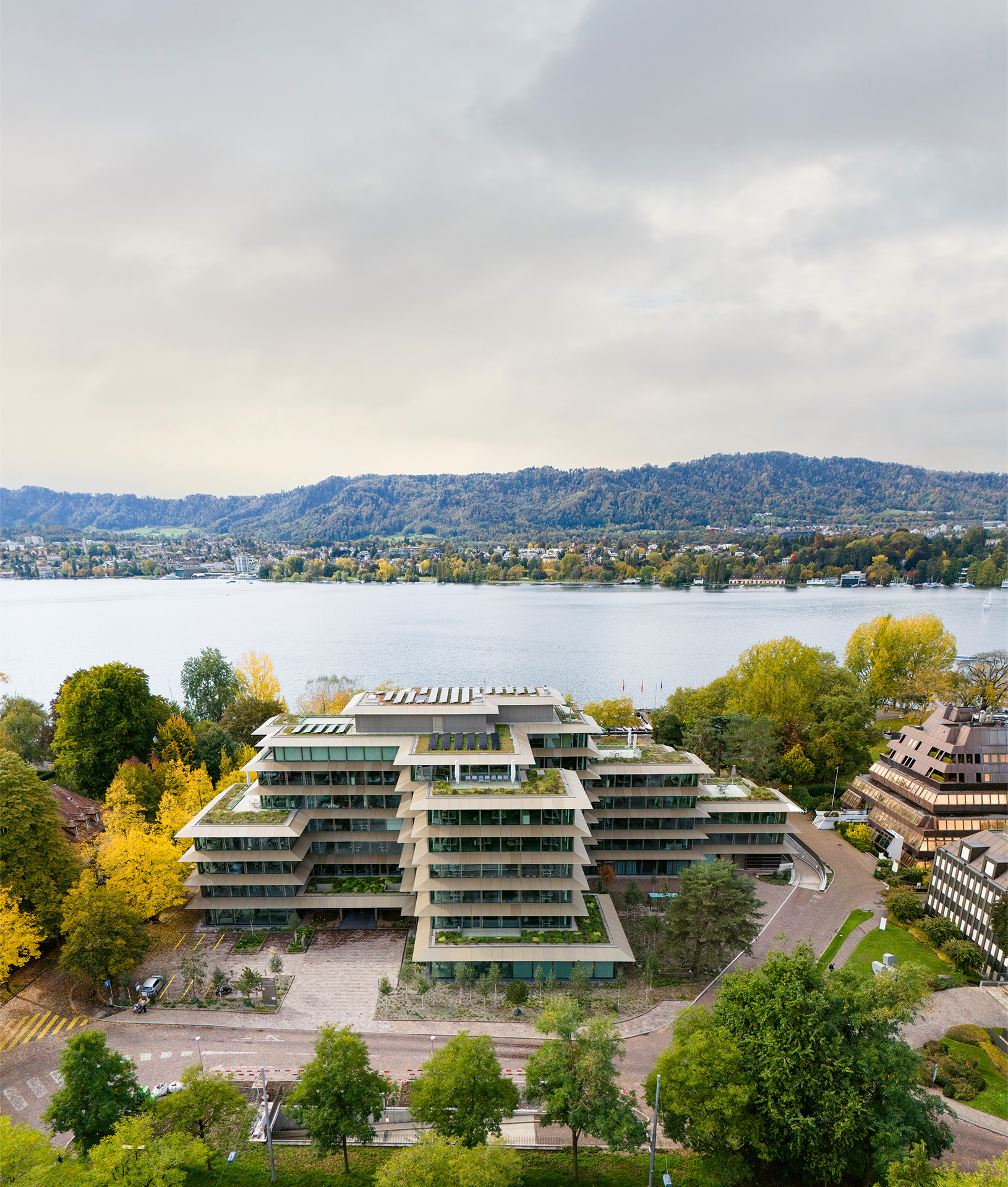 Bellerivestrasse Zürich Luftaufnahme Richtung See
