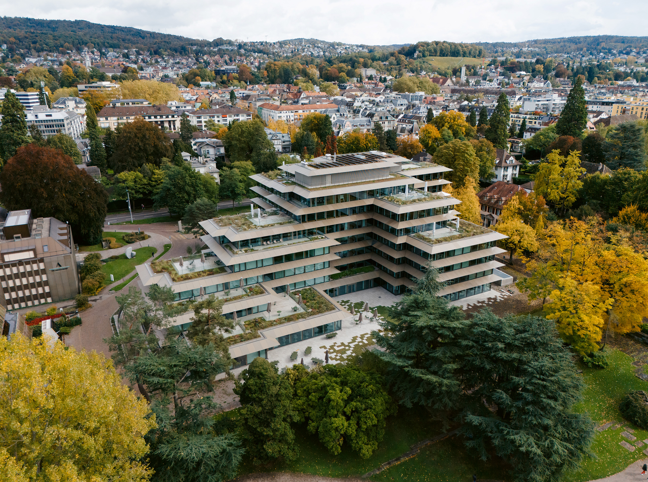 Bellerivestrasse Zürich Luftaufnahme Richtung Stadt