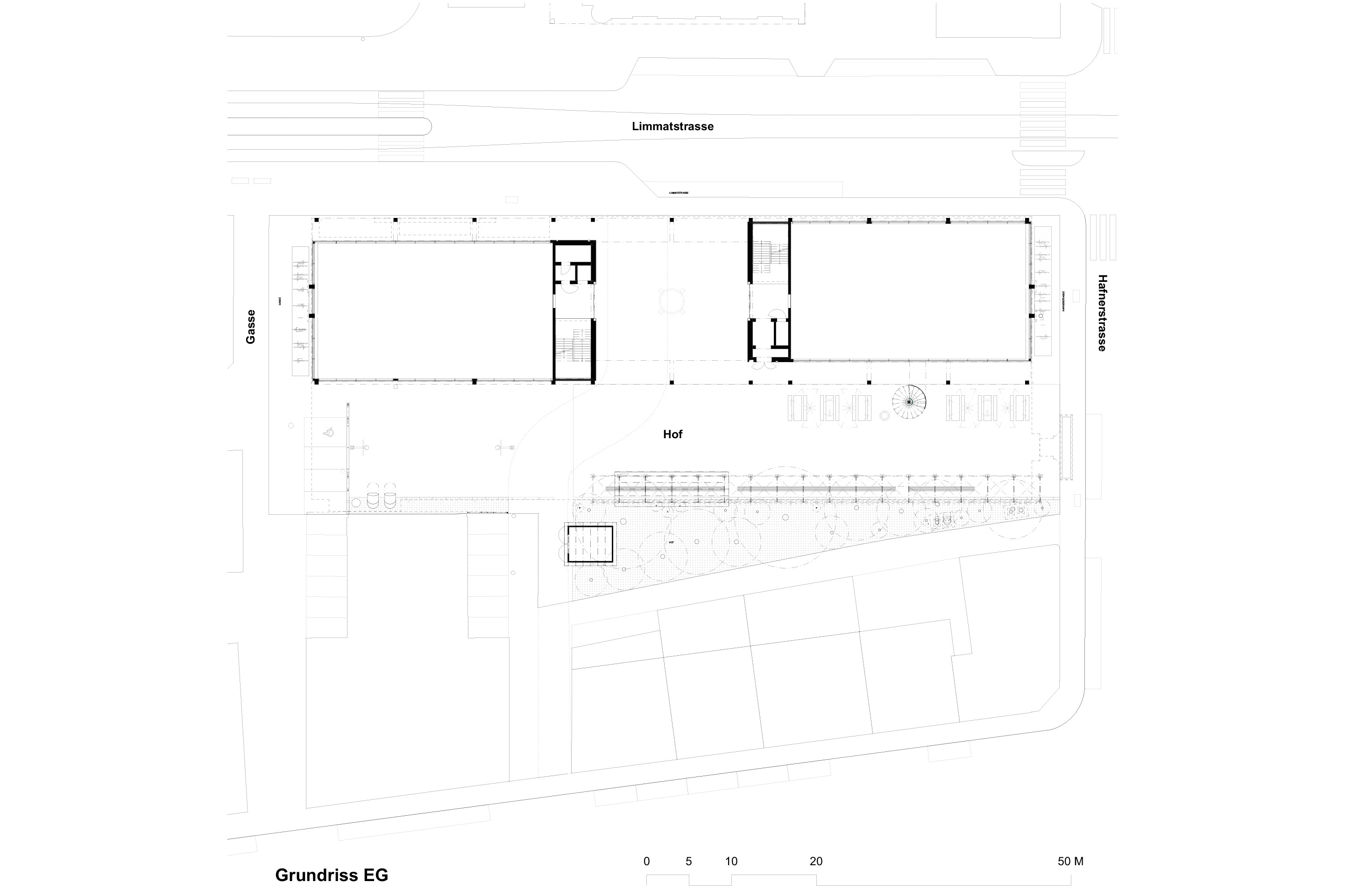 Grundriss Erdgeschoss BBZ Zürich