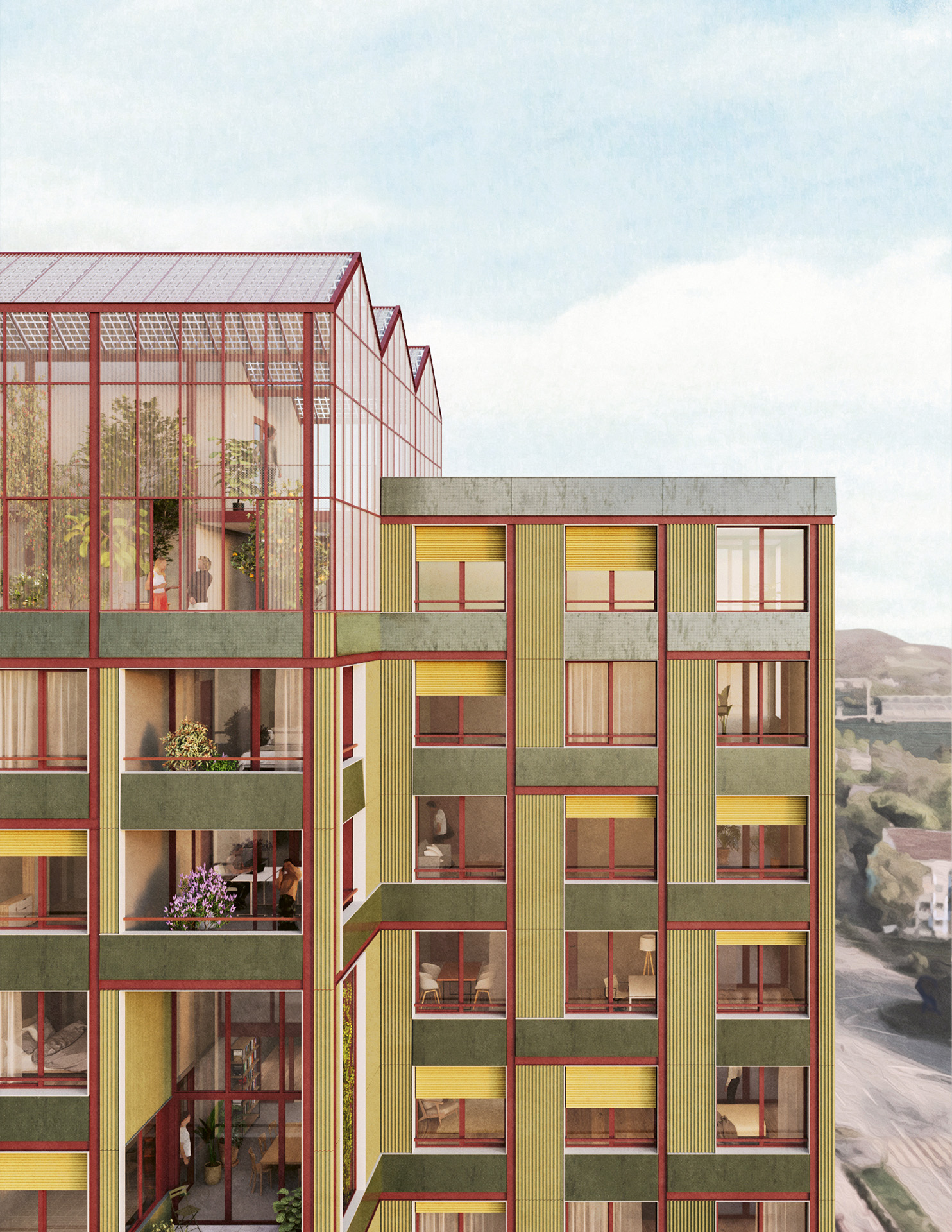 Visualisierung Kabuki Wohnhochhaus Rank Basel