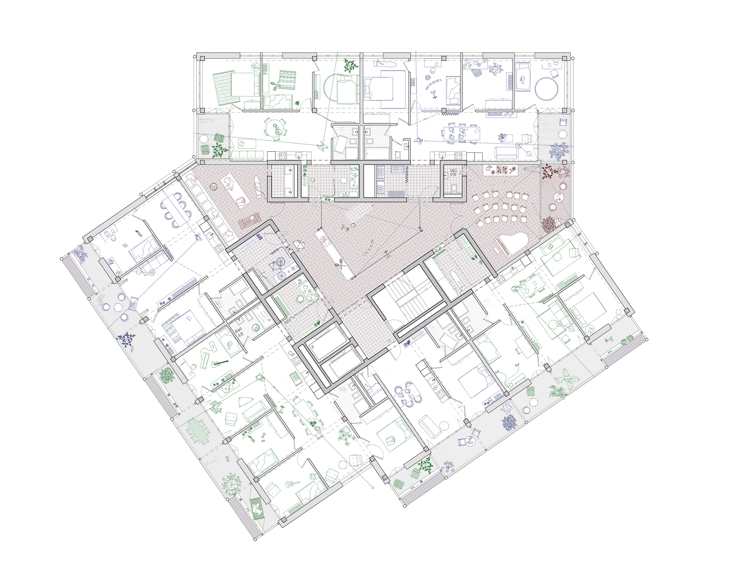 Grundriss Miranda Wohnhochhaus Rank Basel