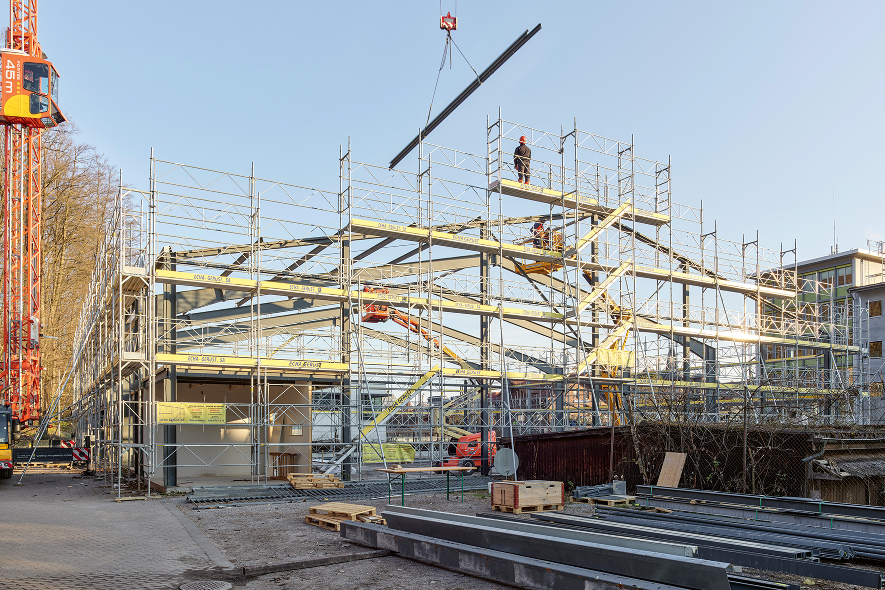 Beachvolleyball Halle Bern Demontage Stahl