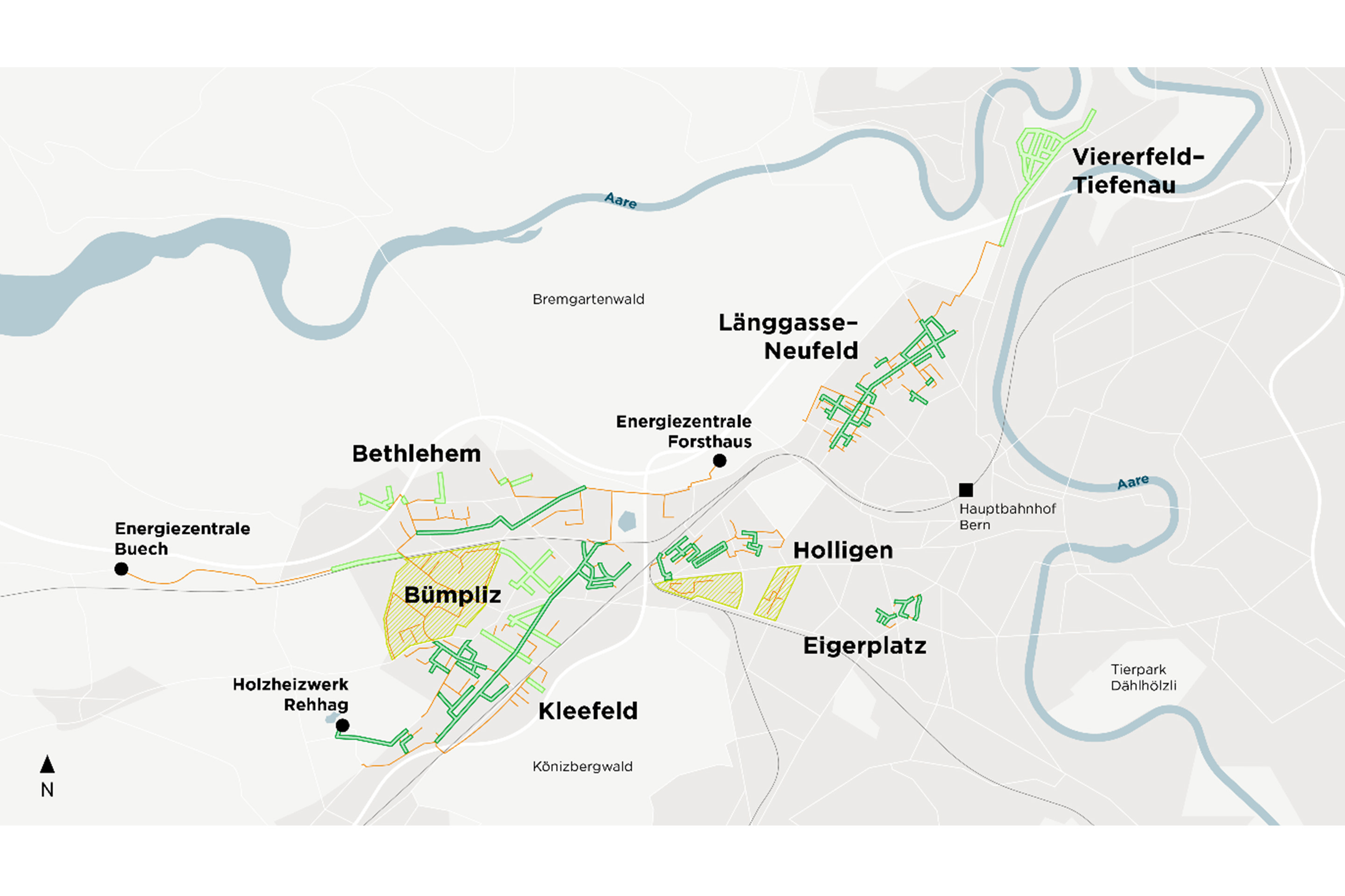 Perimeter der Vorprojekte von sieben Planungsteams, die nicht nur das Klima verbessern werden, sondern auch die Attraktivität des Stadtraumes.