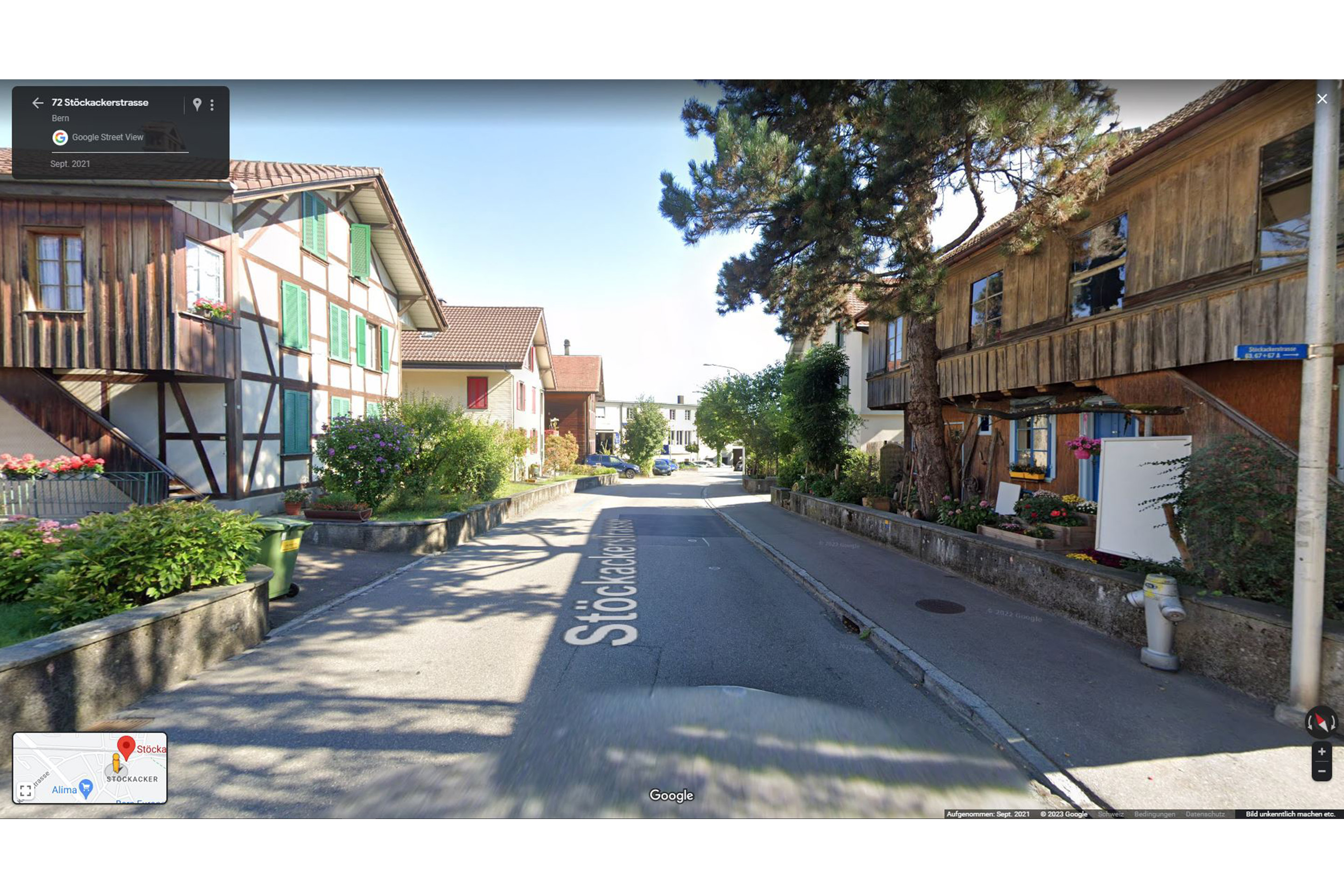 Ansicht des Berner Stöckackerquartiers ohne Klimamassnahmen