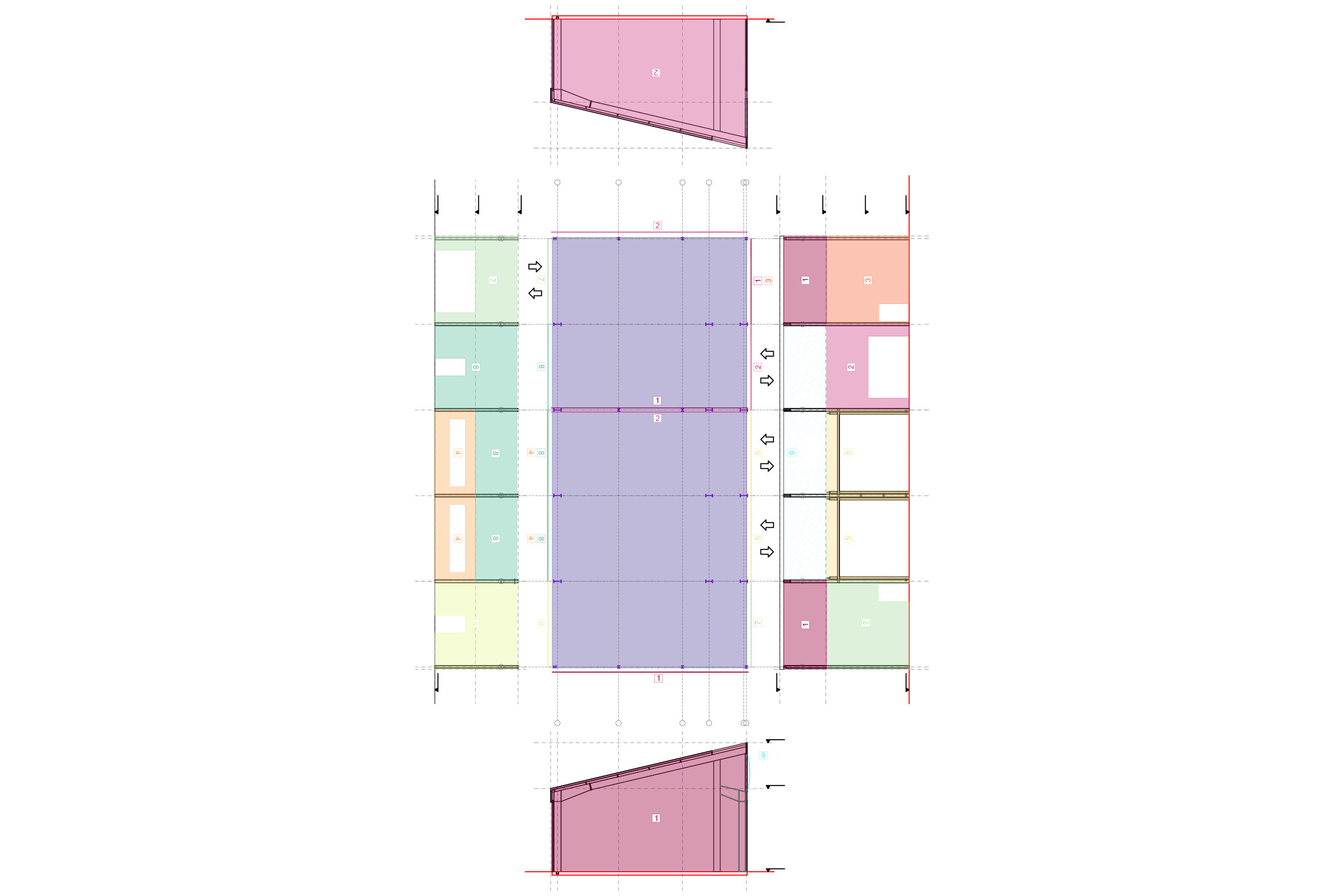 Fassade Abwicklung Peccia