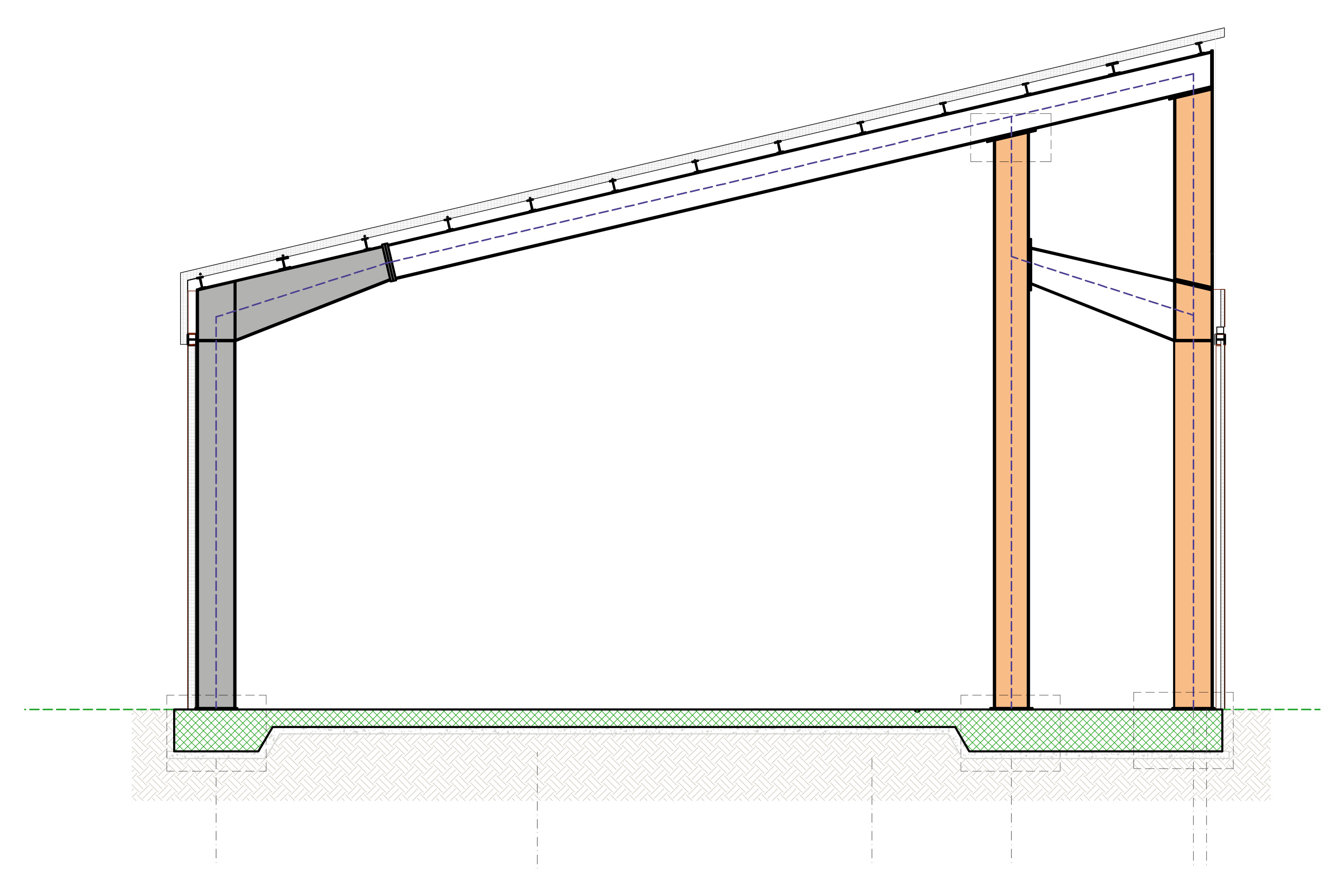 Feuerwehr Kaserne Depot Peccia Plan Stahl Re Use Schnitt