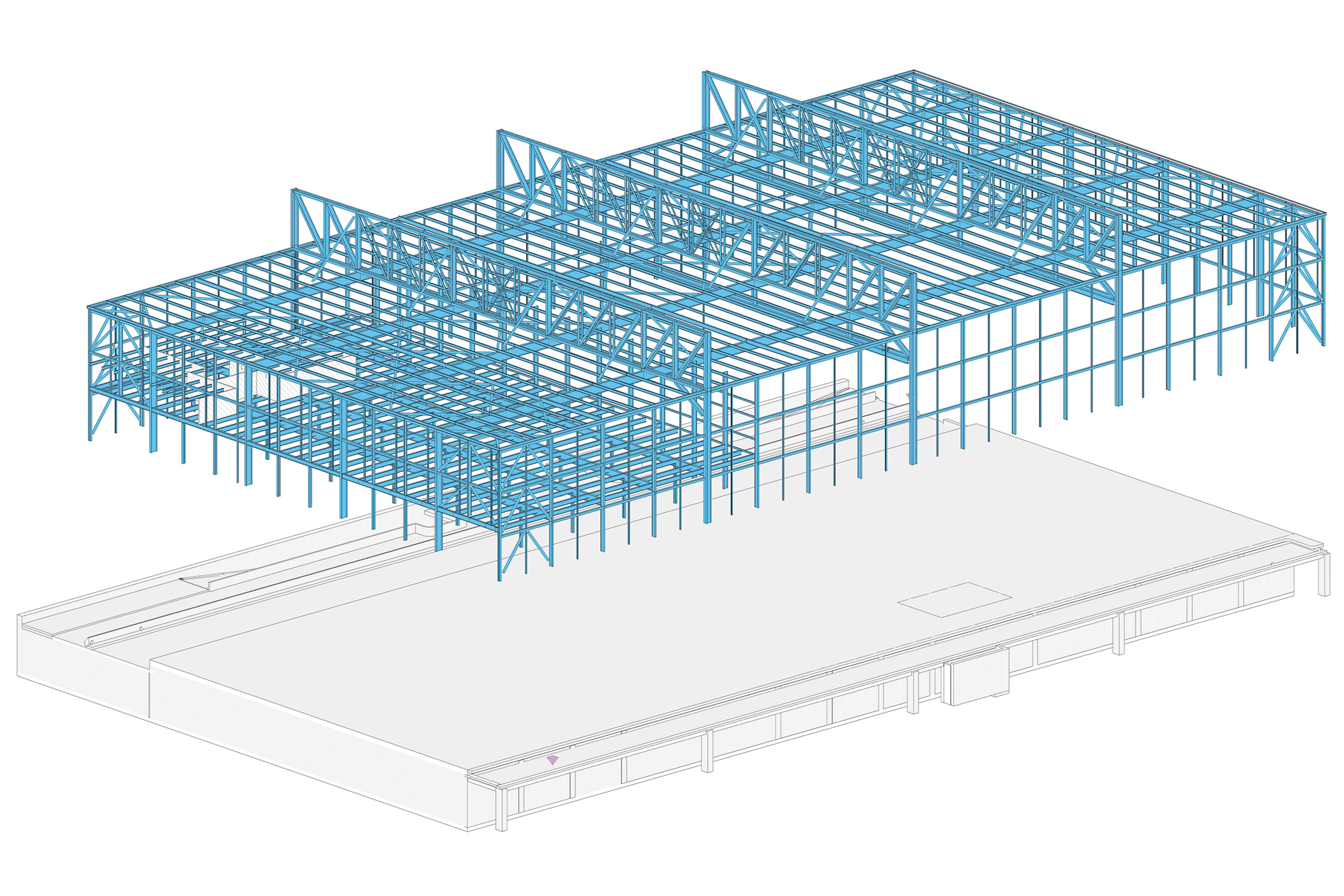 Stahlstruktur Panzerhalle Arlesheim