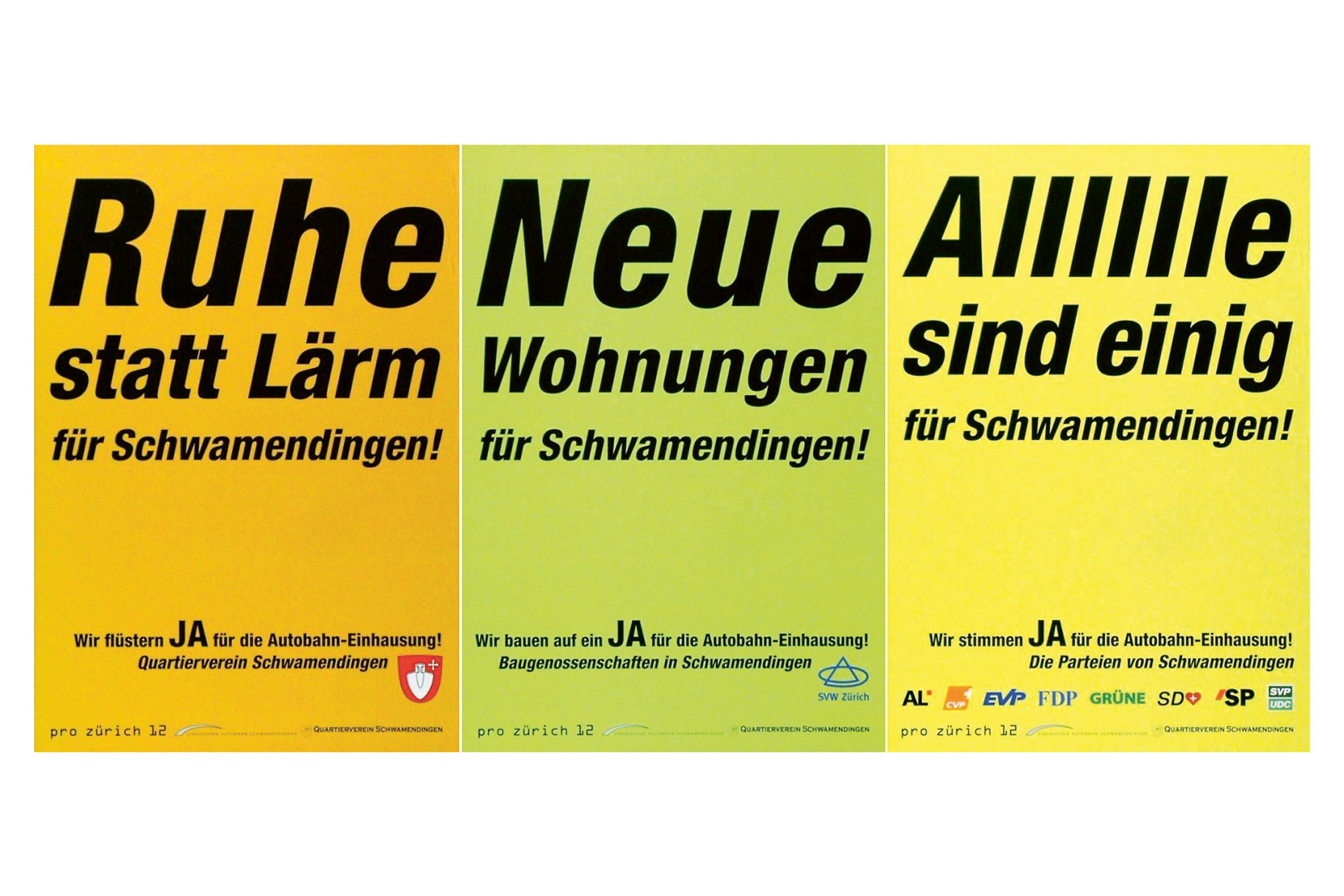 Plakate Initiative Einhausung Schwamendingen