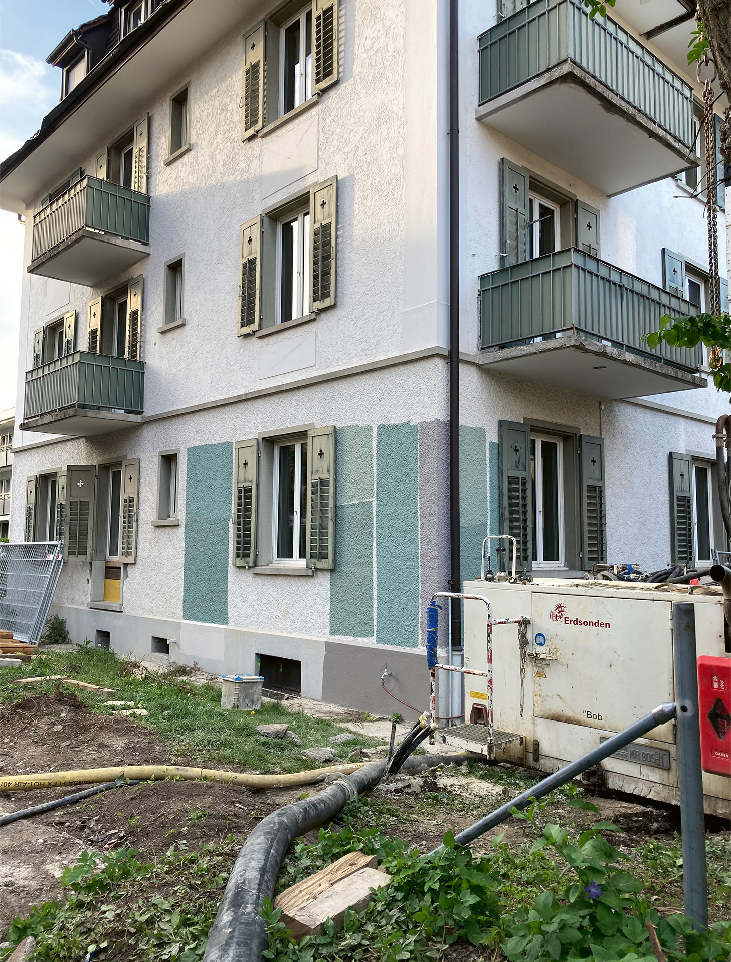 Mehrfamilienhaus Altstetten Farbmuster Fassade