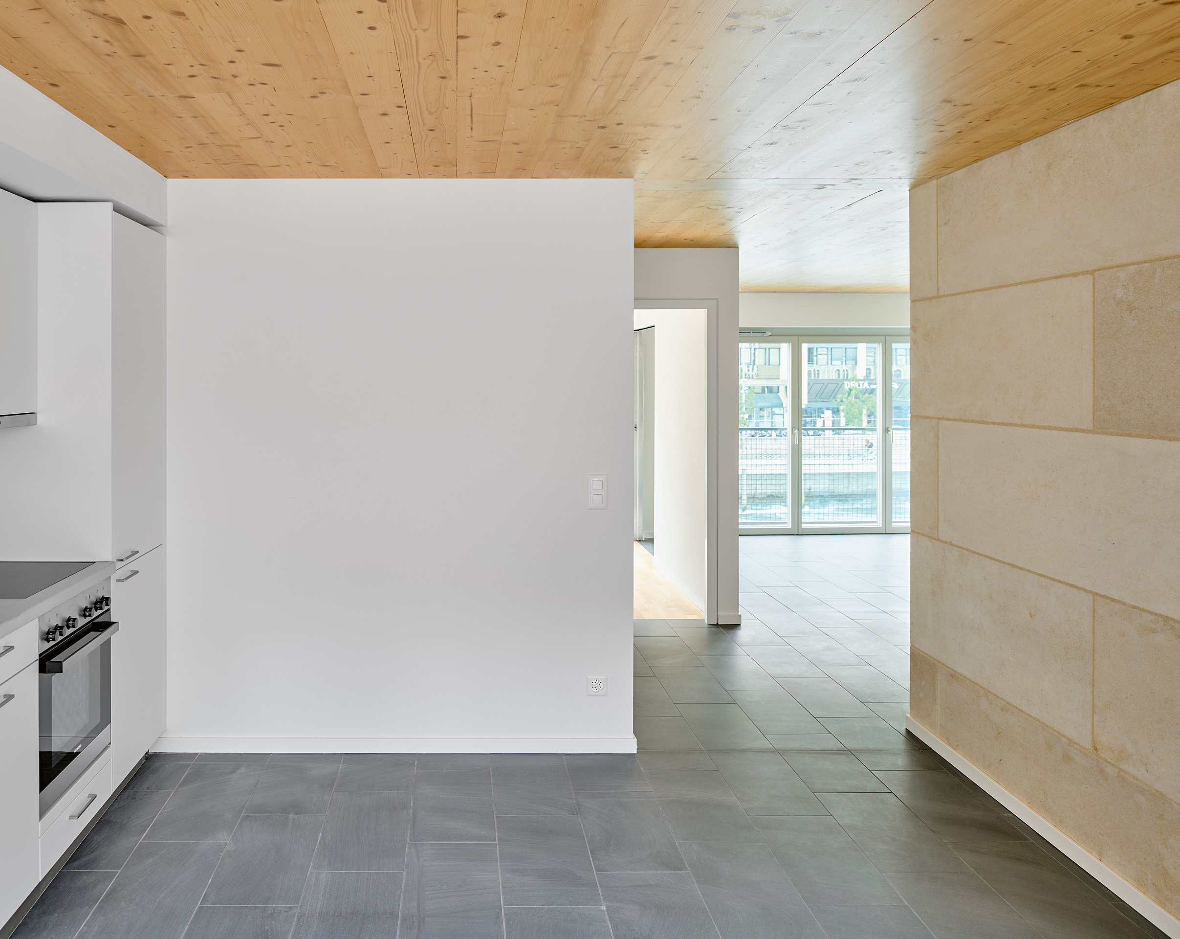 Coulouvreniere Genf Naturstein Wohnküche Innenraum Rhone Foto