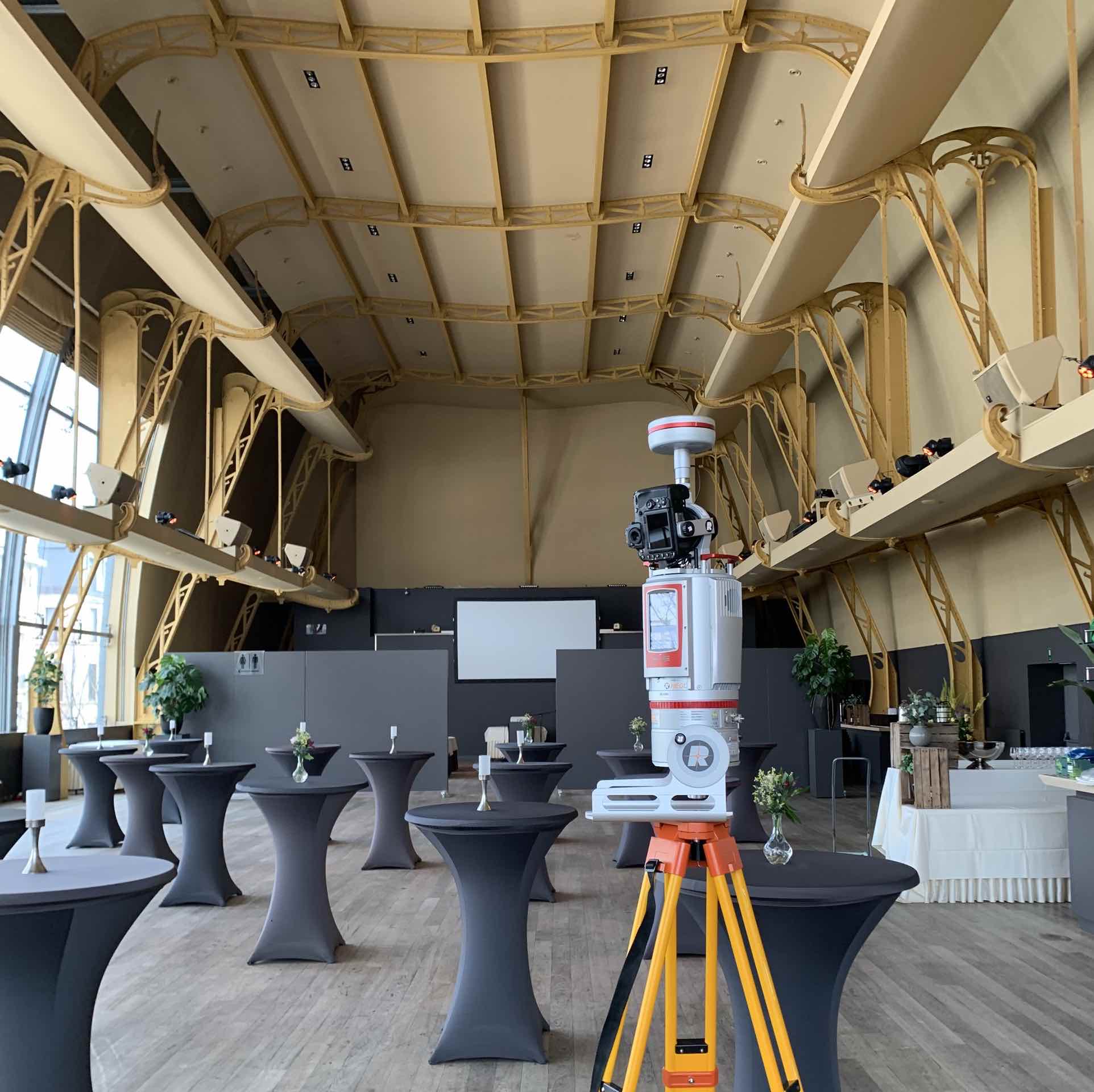 Scanning of the Art Nouveau Horta structure with LiDAR scanning technologies to learn about reality capture. © Photo: Matthew Gordon and Brandon Byers, Circular Engineering for Architecture (CEA).