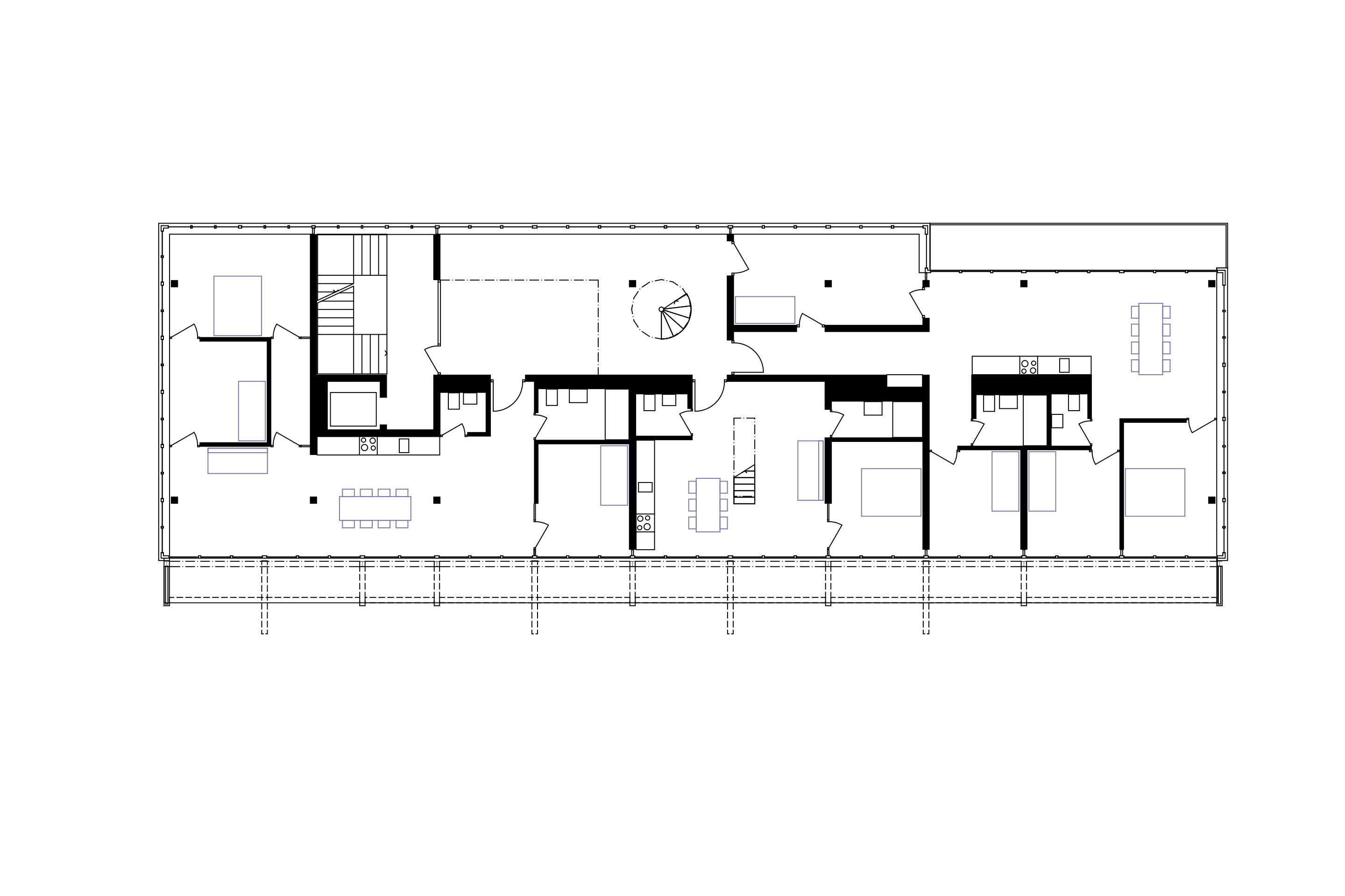 Lyse-Lotte: Grundriss 3. Obergeschoss mit den Familienwohnungen mit gemeinsamen Eingangshallen.