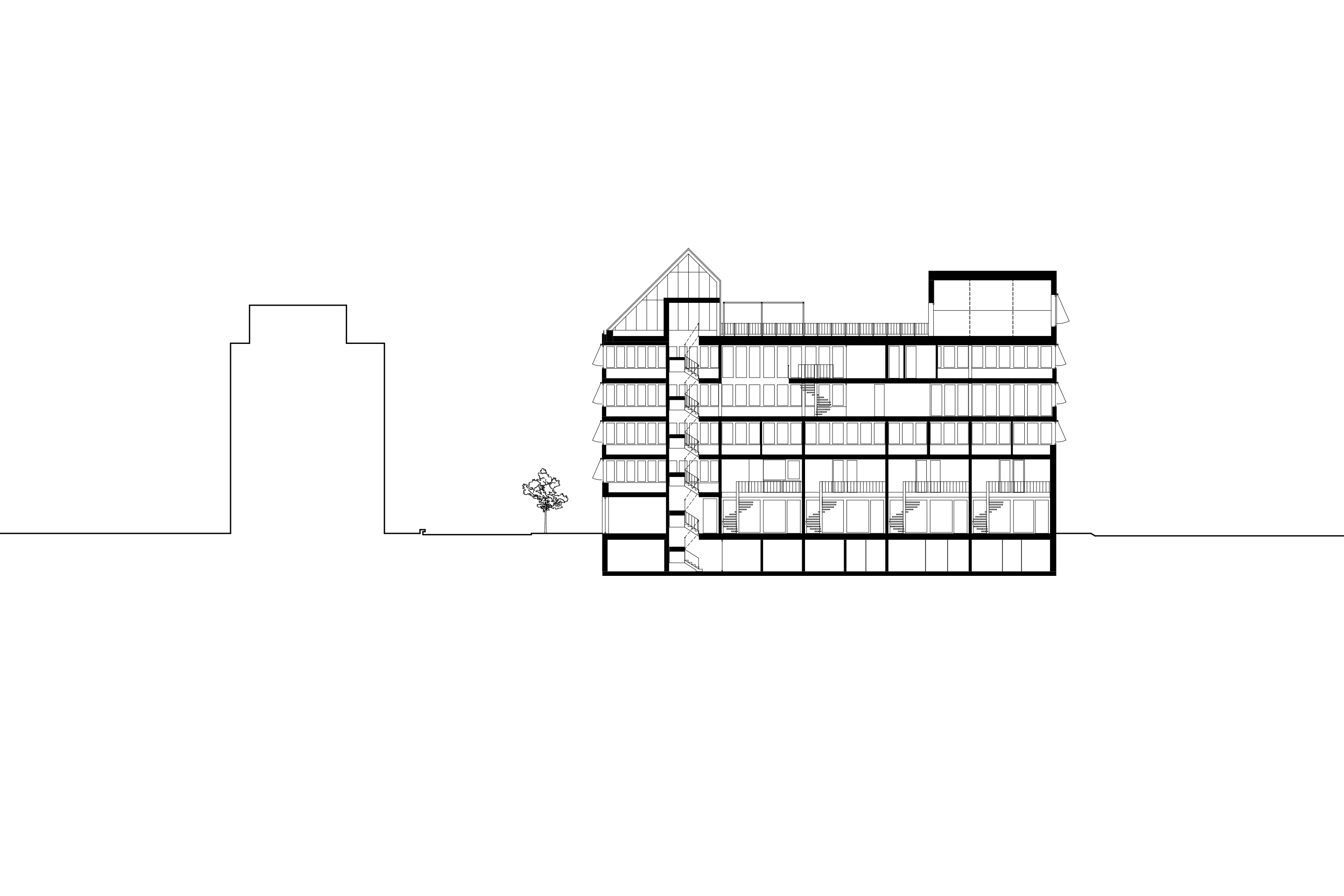 Lyse-Lotte von Clauss Kahl Merz Atelier: Längsschnitt.