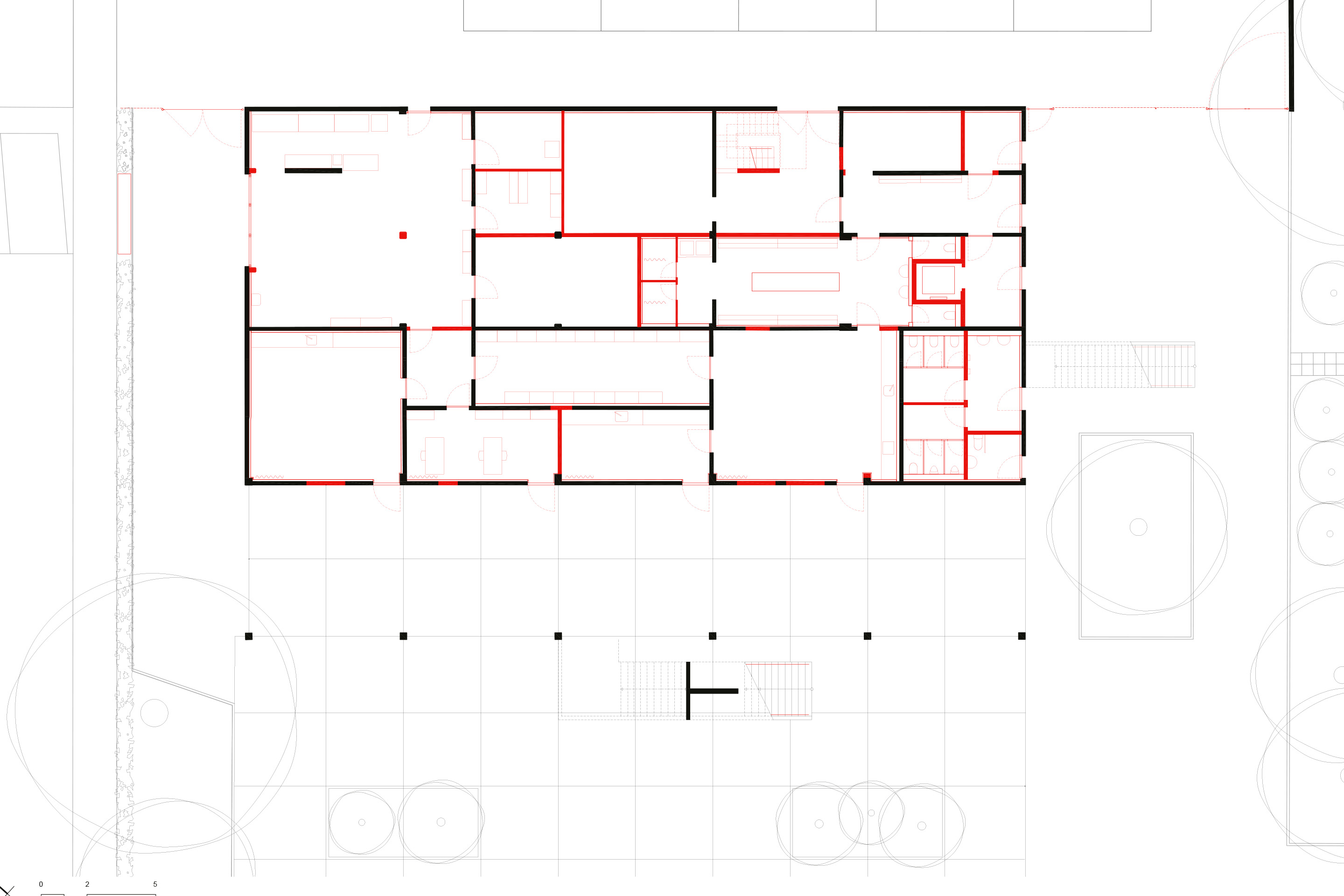 Fassade Basel Gartenbad Bachgraben Erdgeschoss Plan Situation