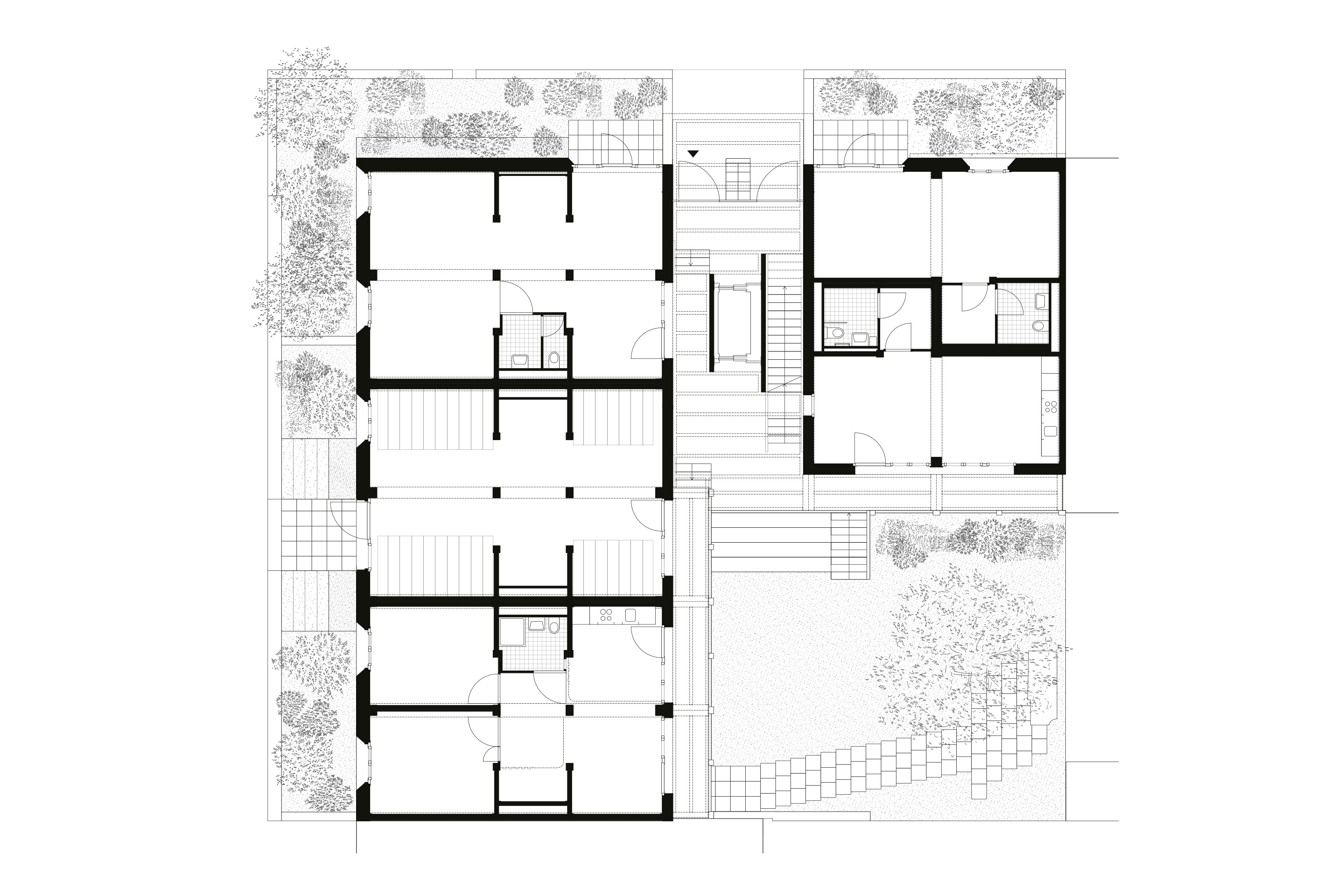 Loeliger Strub Architektur, LysP8: Grundriss Erdgeschoss.