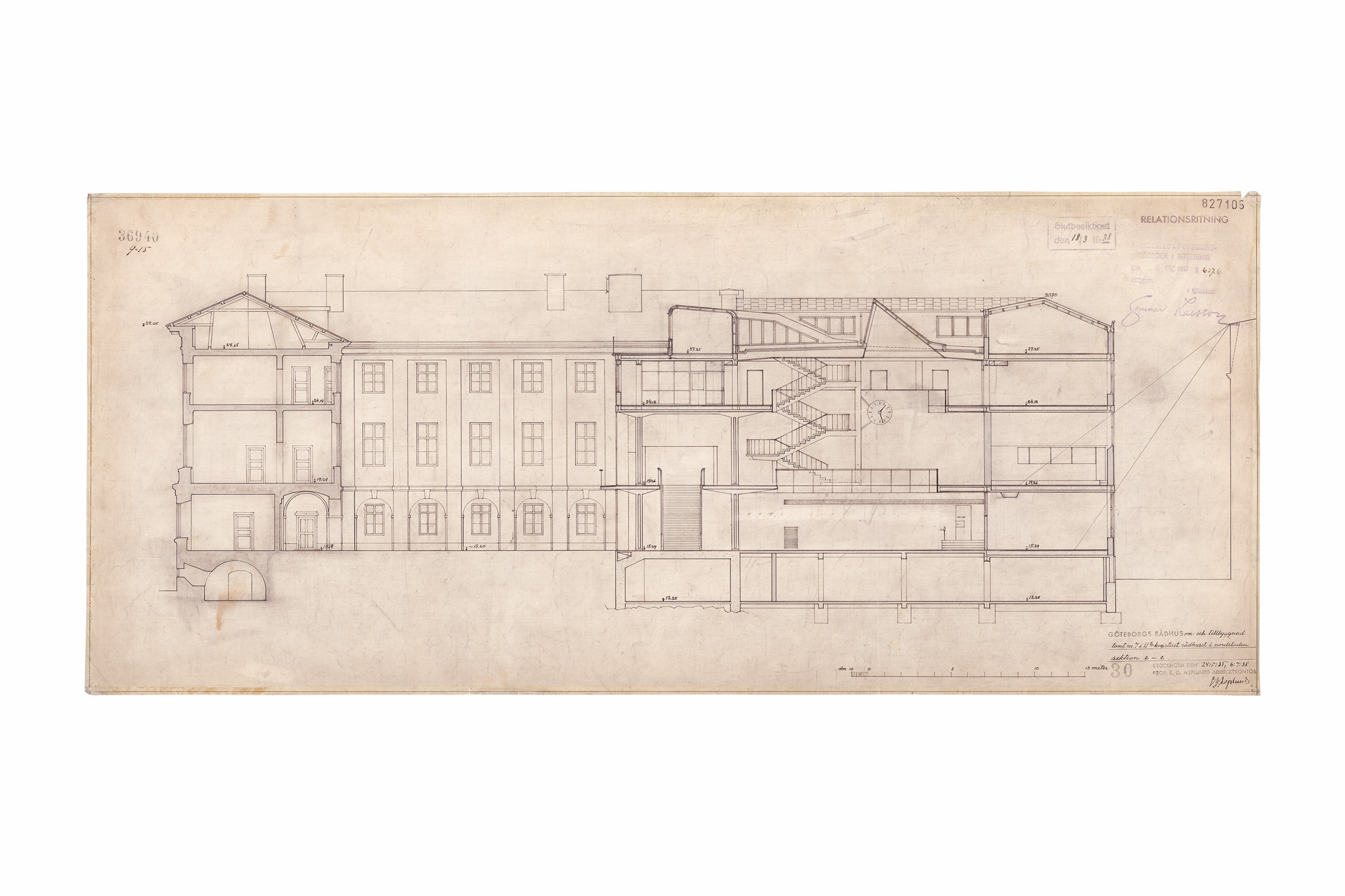 Asplund-Rådhuset-courthouse-goteborg-section-north-south