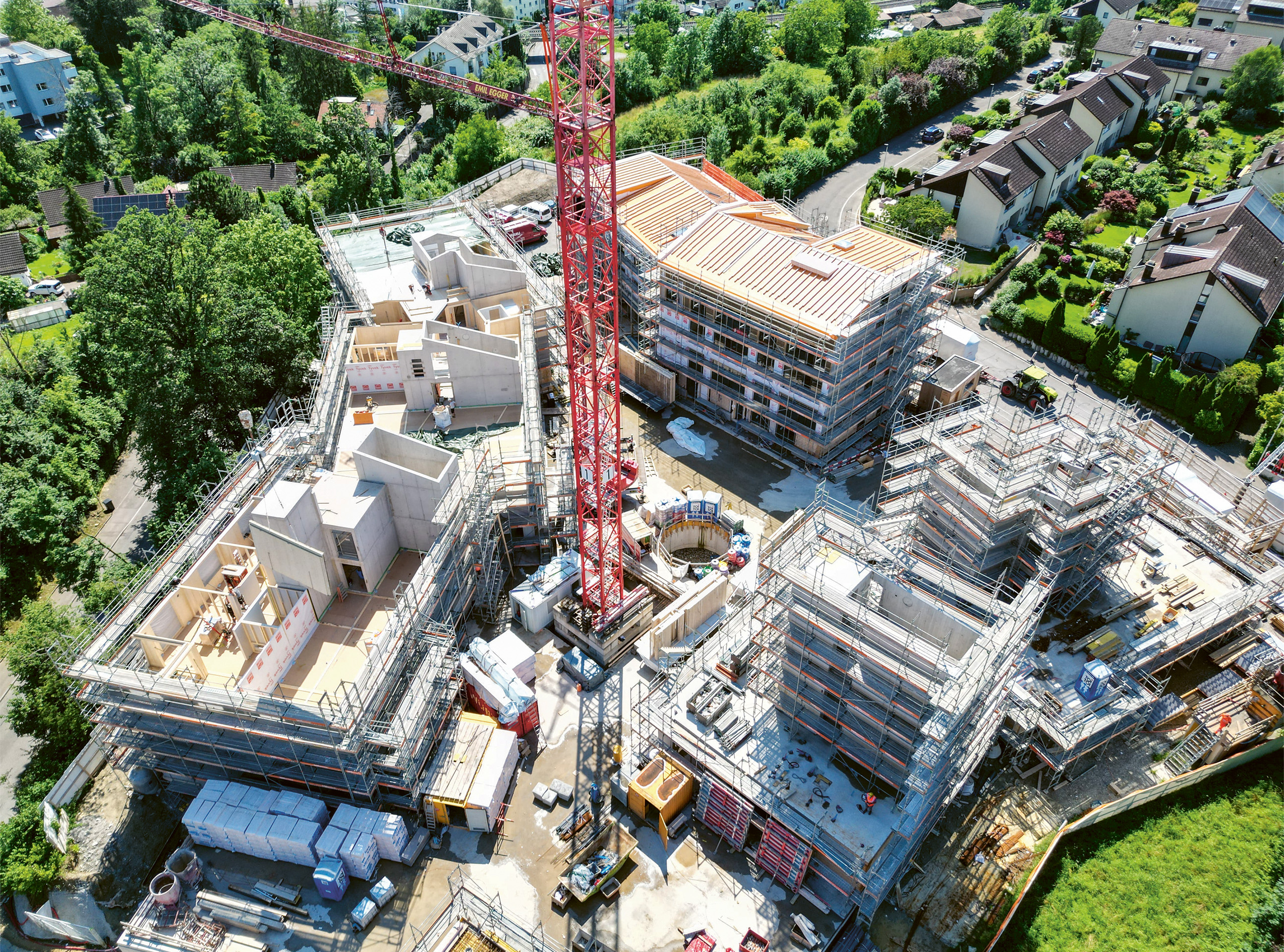 Siedlung Burkwil, Meilen: Luftbild der Baustelle.