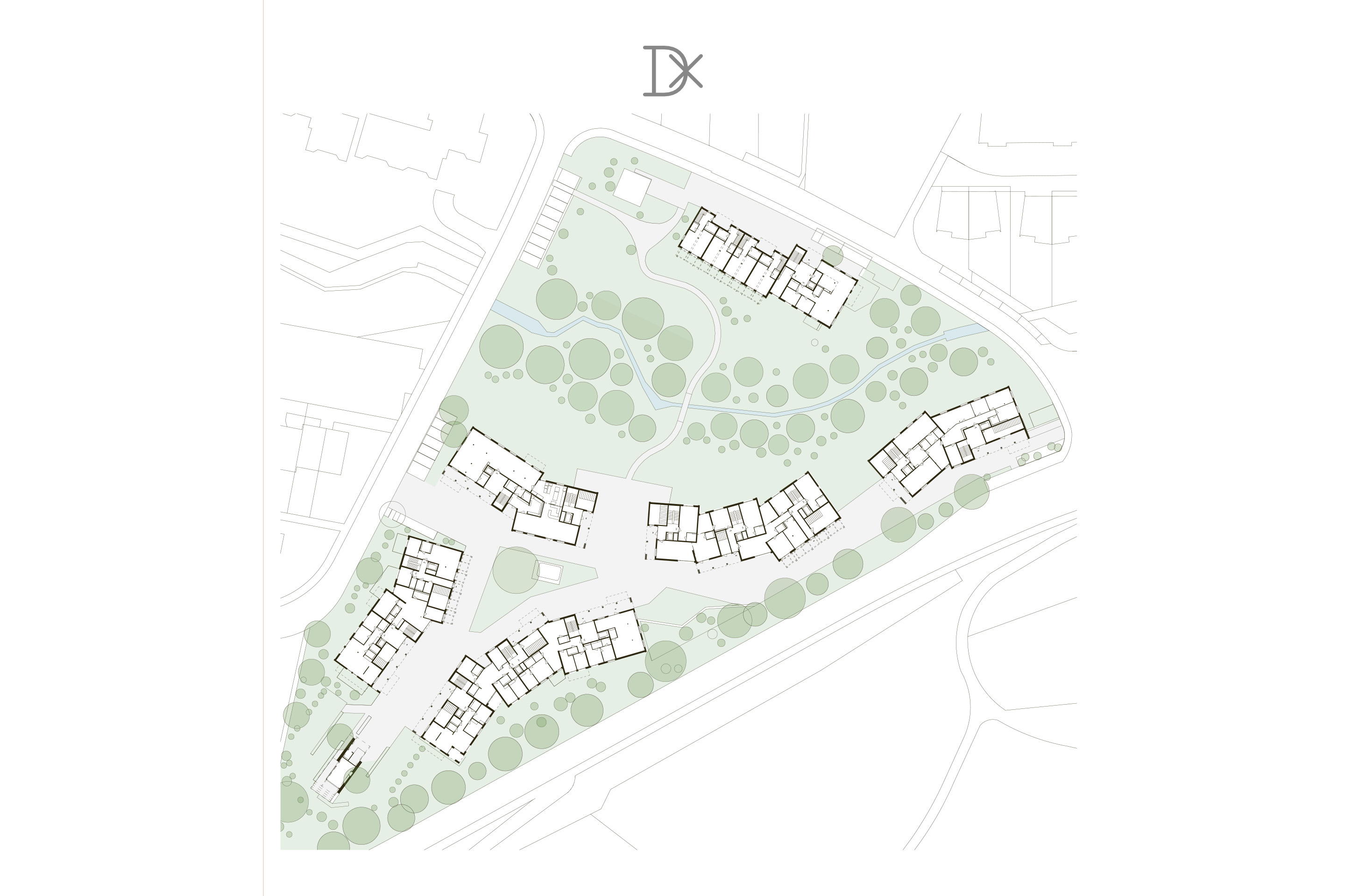 Siedlung Burkwil, Meilen: Situationsplan,  Mst. 1 : 1500.