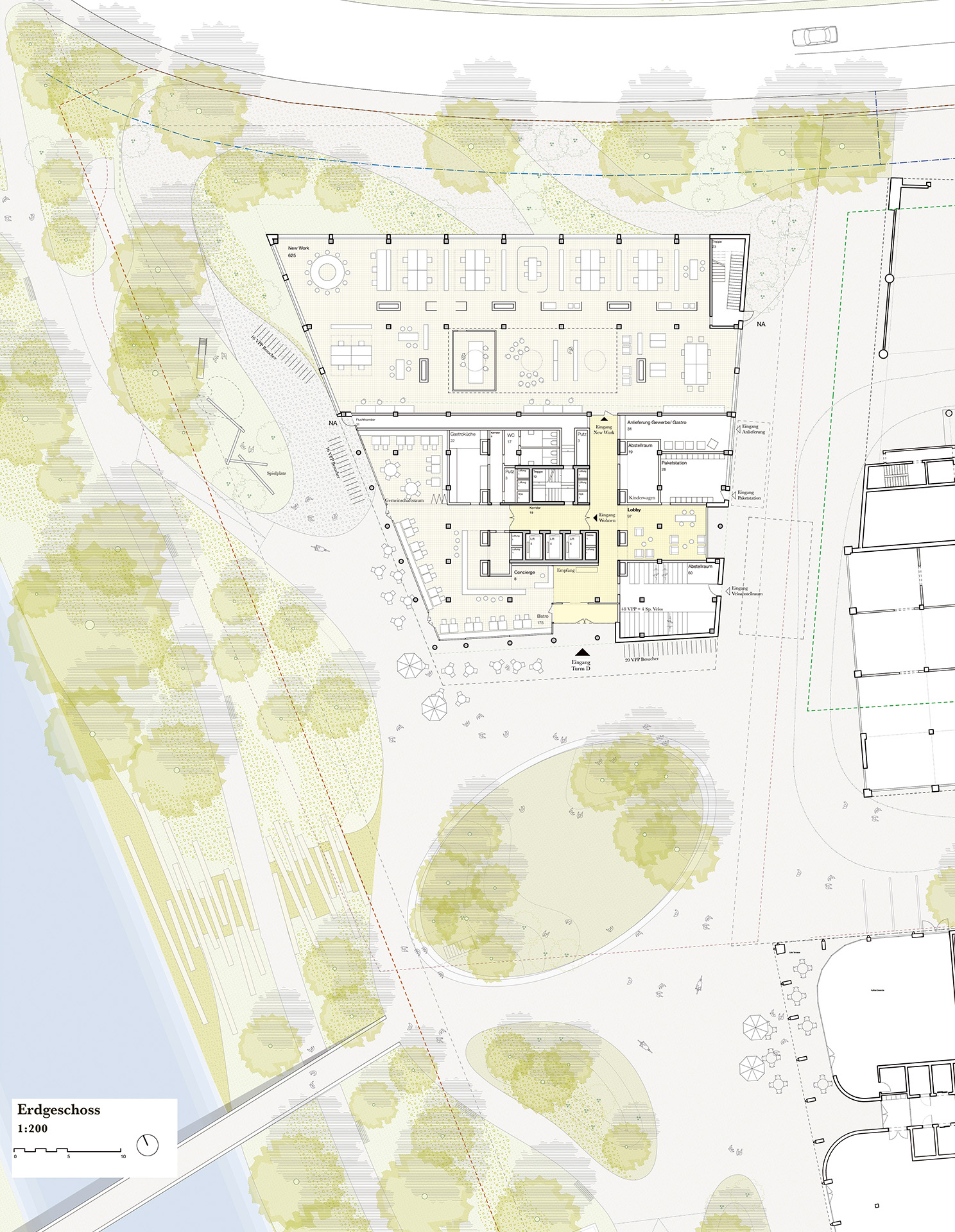 Birstower Muttenz Burkhard Meyer Erdgeschoss Umgebung