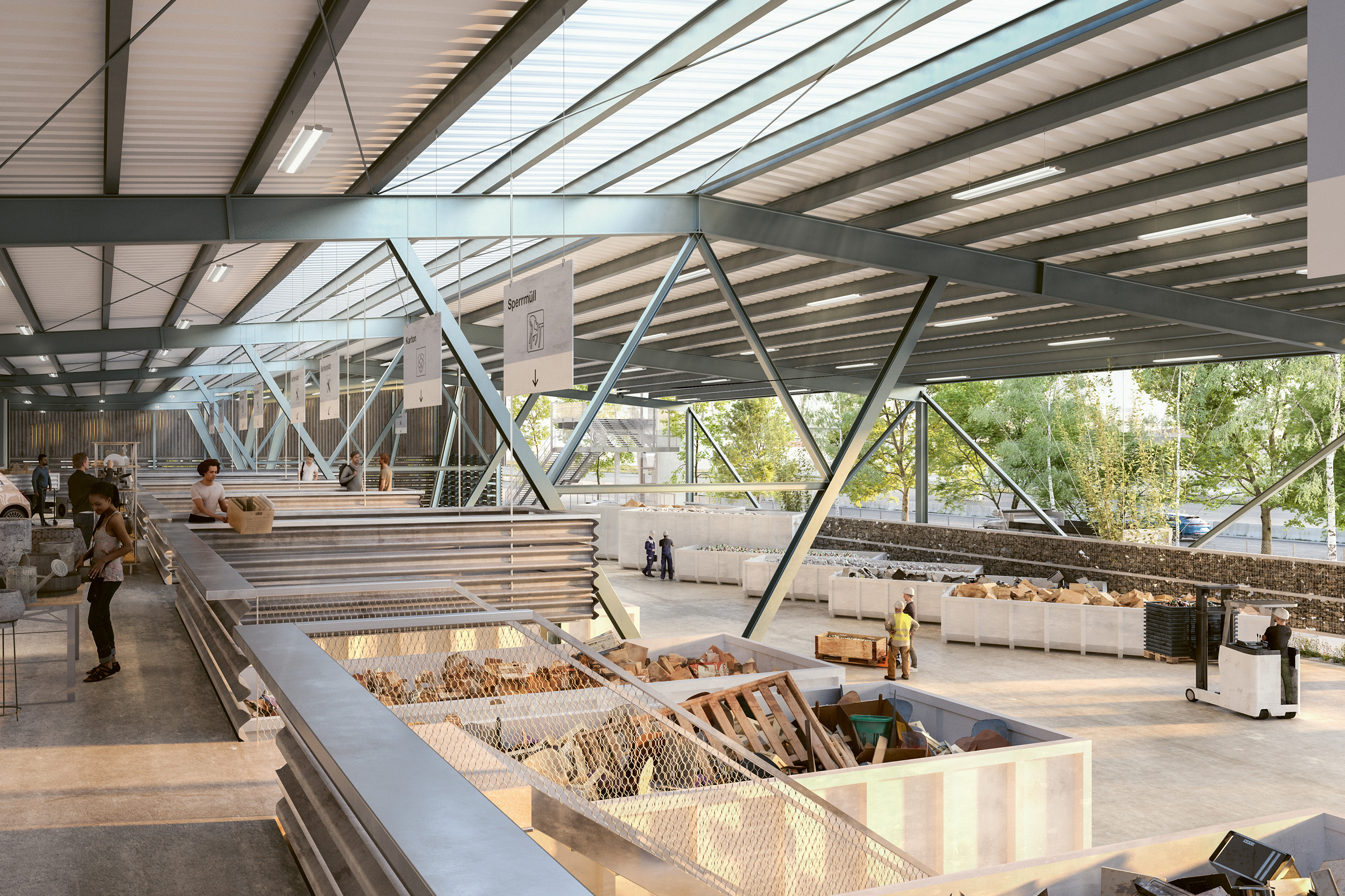 Innenansicht Recyclingzentrum Juch-Areal