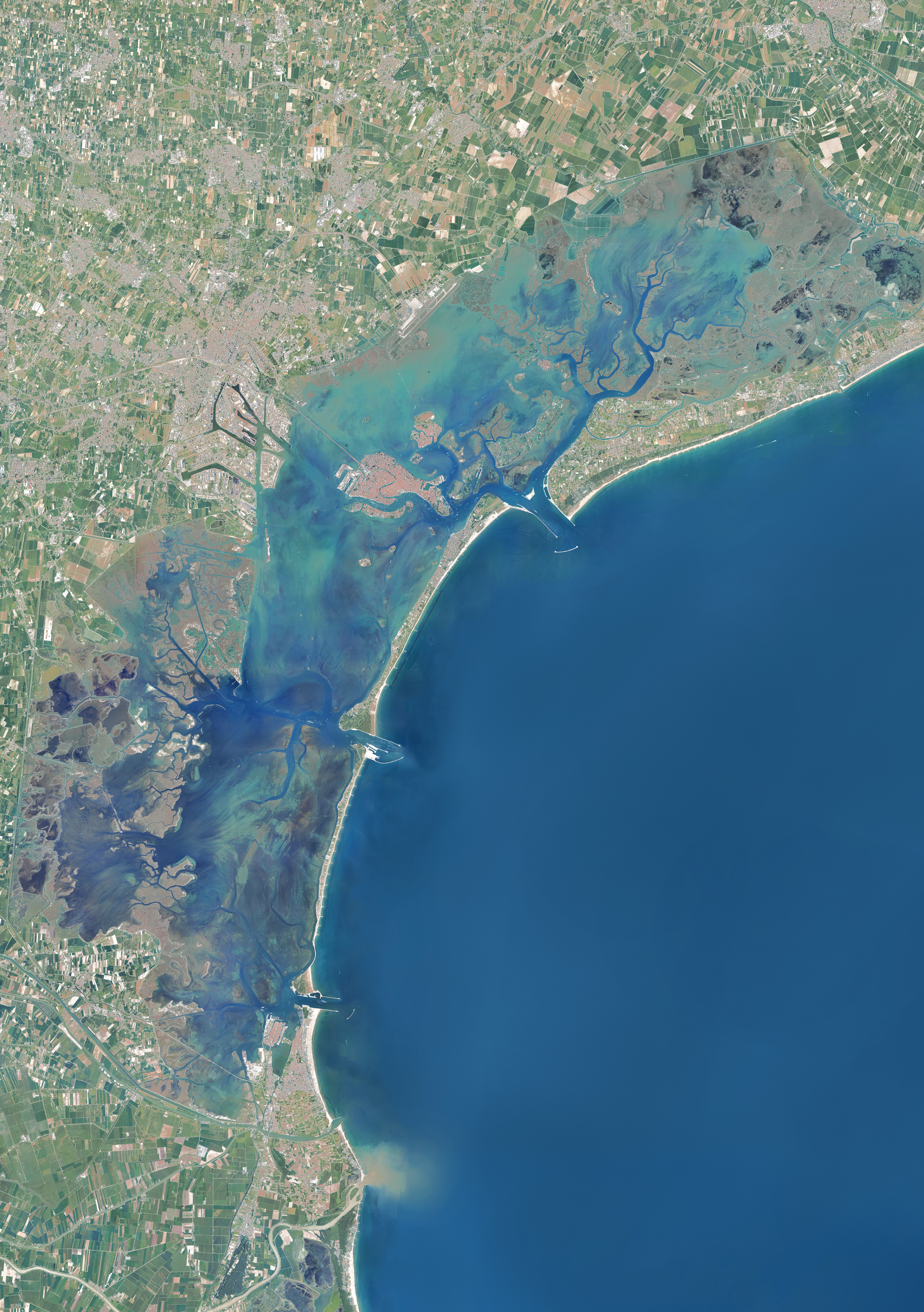 La lagune de Venise, vue aérienne de 2016