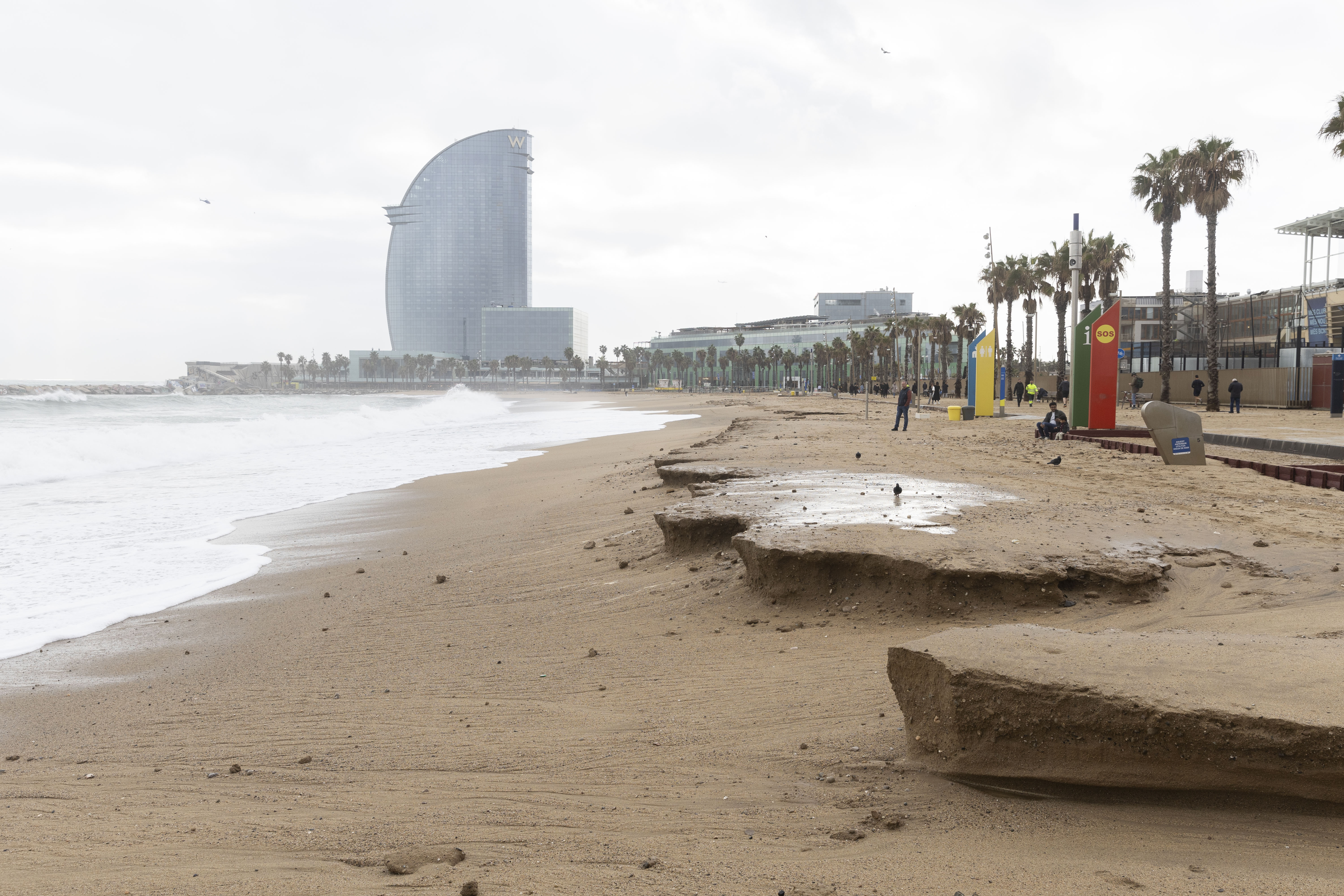 Platja Sant Sebastià (Barcelone) - Fin janvier 2026, la tempête Harry a généré un épisode d’intempéries majeur de l’Espagne à l’Italie en passant par Malte et le Maghreb. Du 19 au 21 janvier, elle a causé des dégâts considérables sur le littoral de la région de Barcelone et provoqué une importante érosion des plages.
