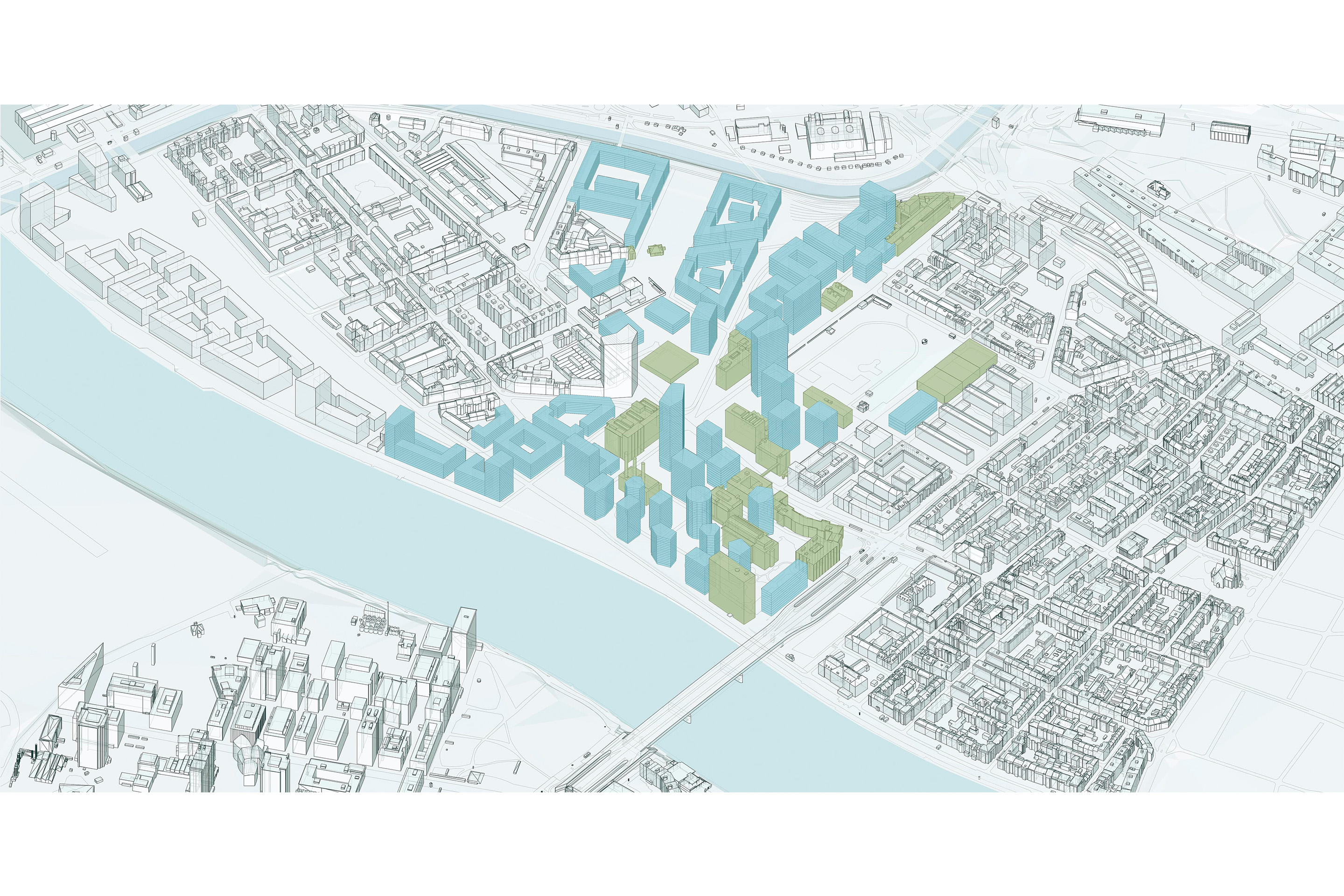 Bestandsbauten und Neubauten