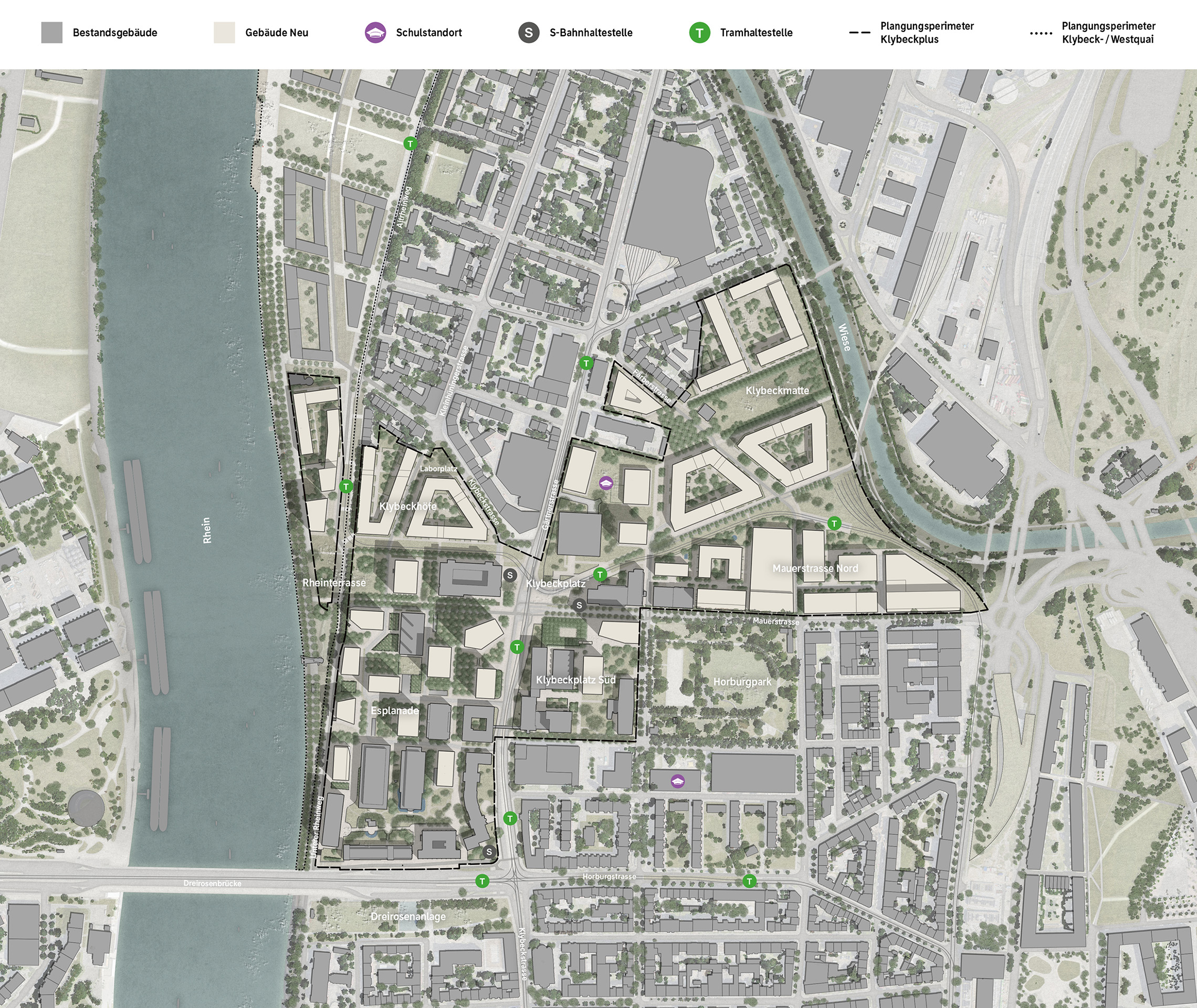 Übersicht Planungsperimeter Richtprojekt Klybeck-Arealentwicklung