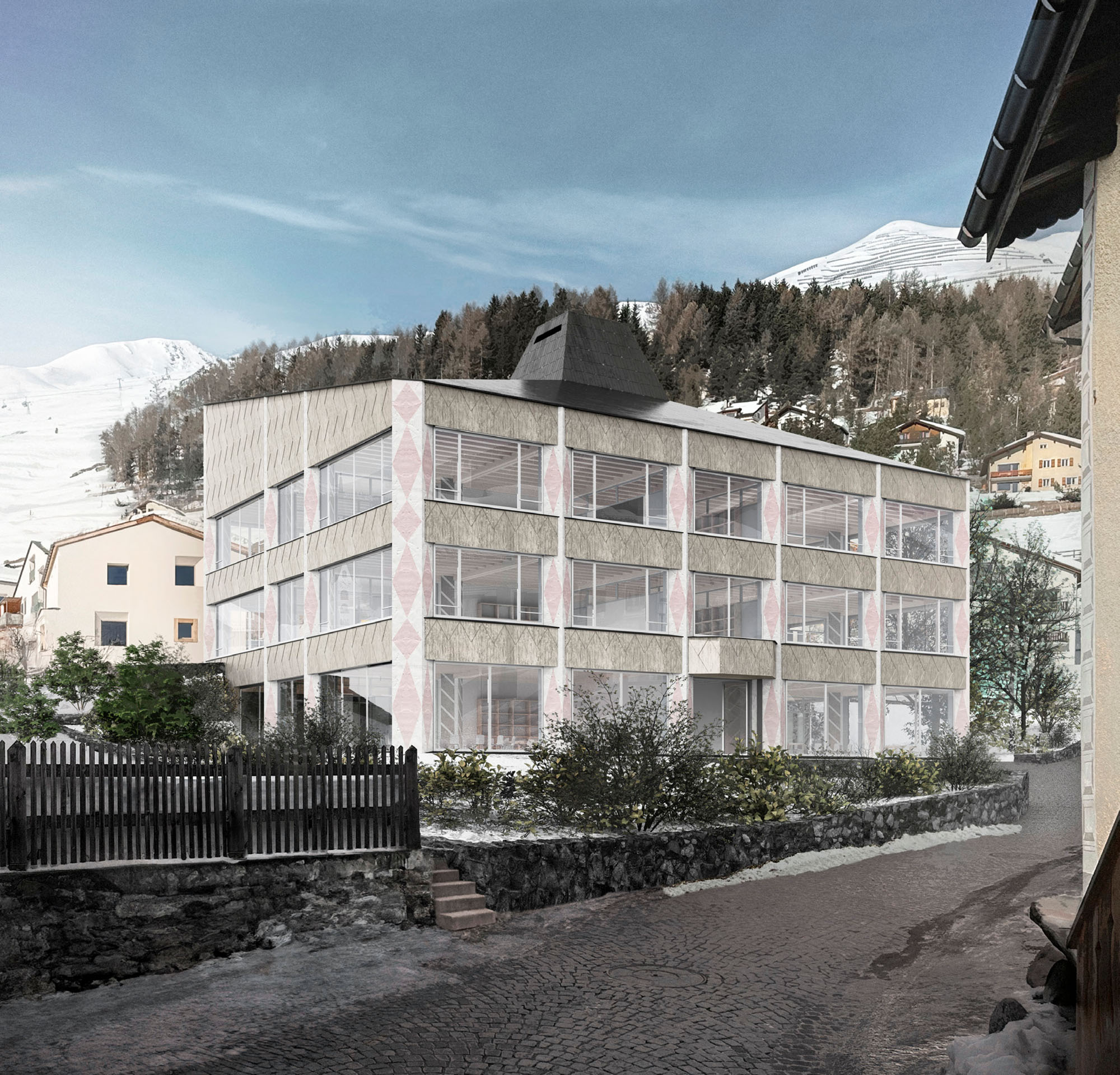Ansicht Primarschule und Kindergarten, Zuoz