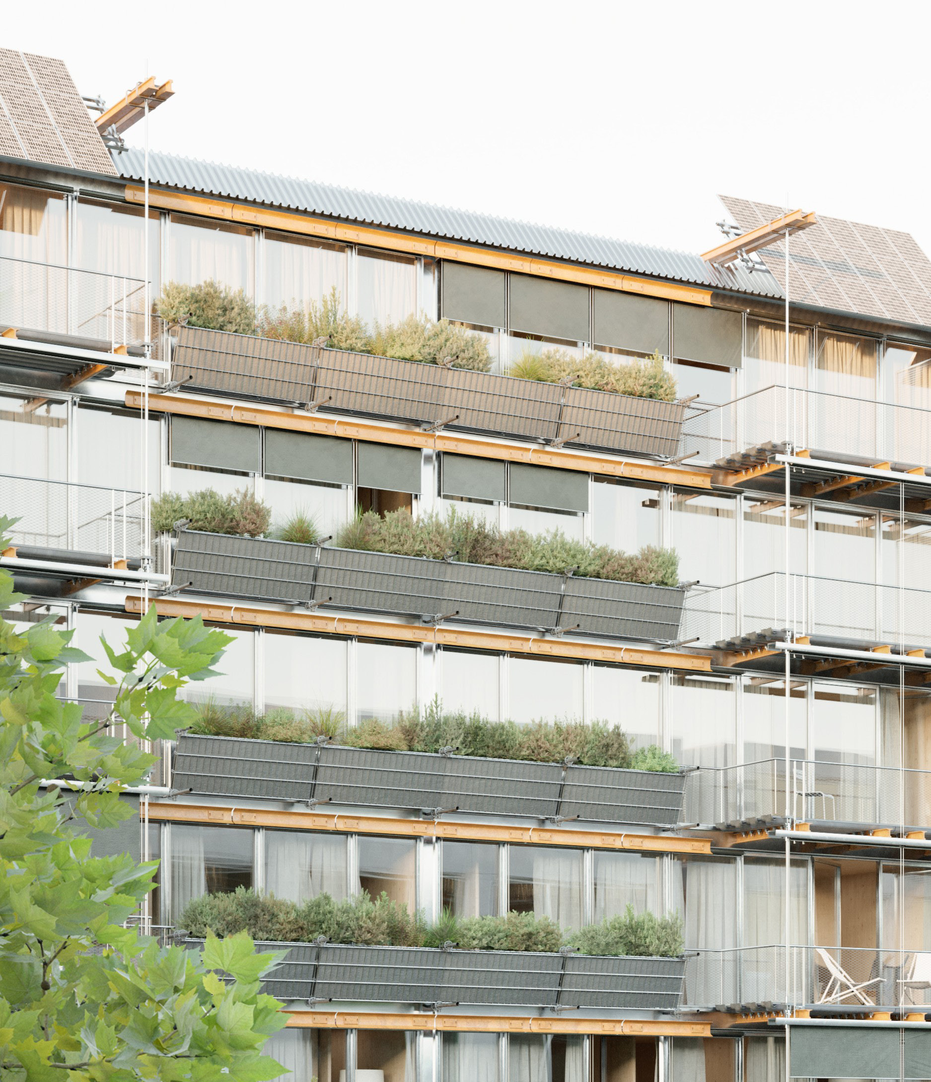 Hofansicht Wohnprojekt Binaria, Wolf-Areal, Basel