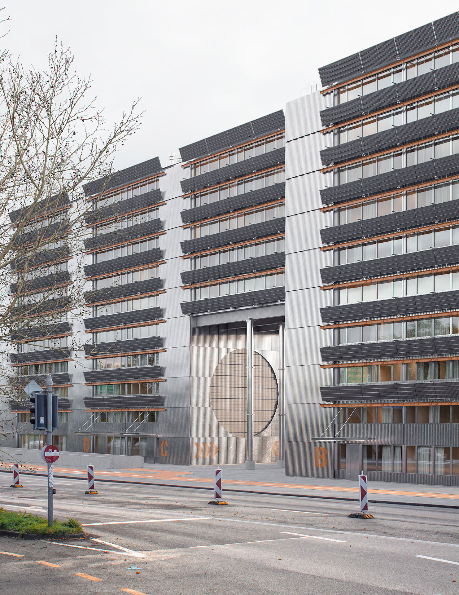 Strassenansicht Wohnprojekt Binaria, Wolf-Areal, Basel