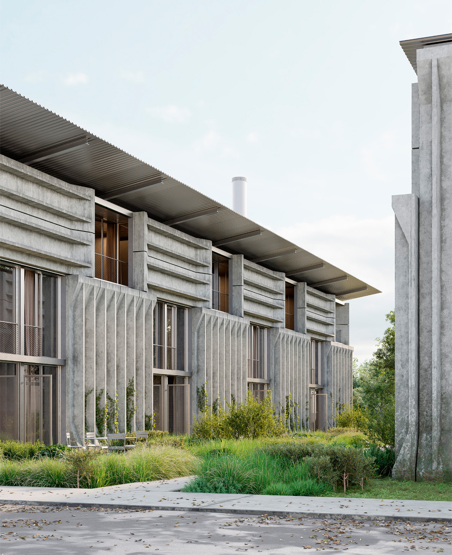 Wohnprojekt Elementa, Walkeweg Nord, Basel mit wiederverwendeten Deckenelementen an der Fassade
