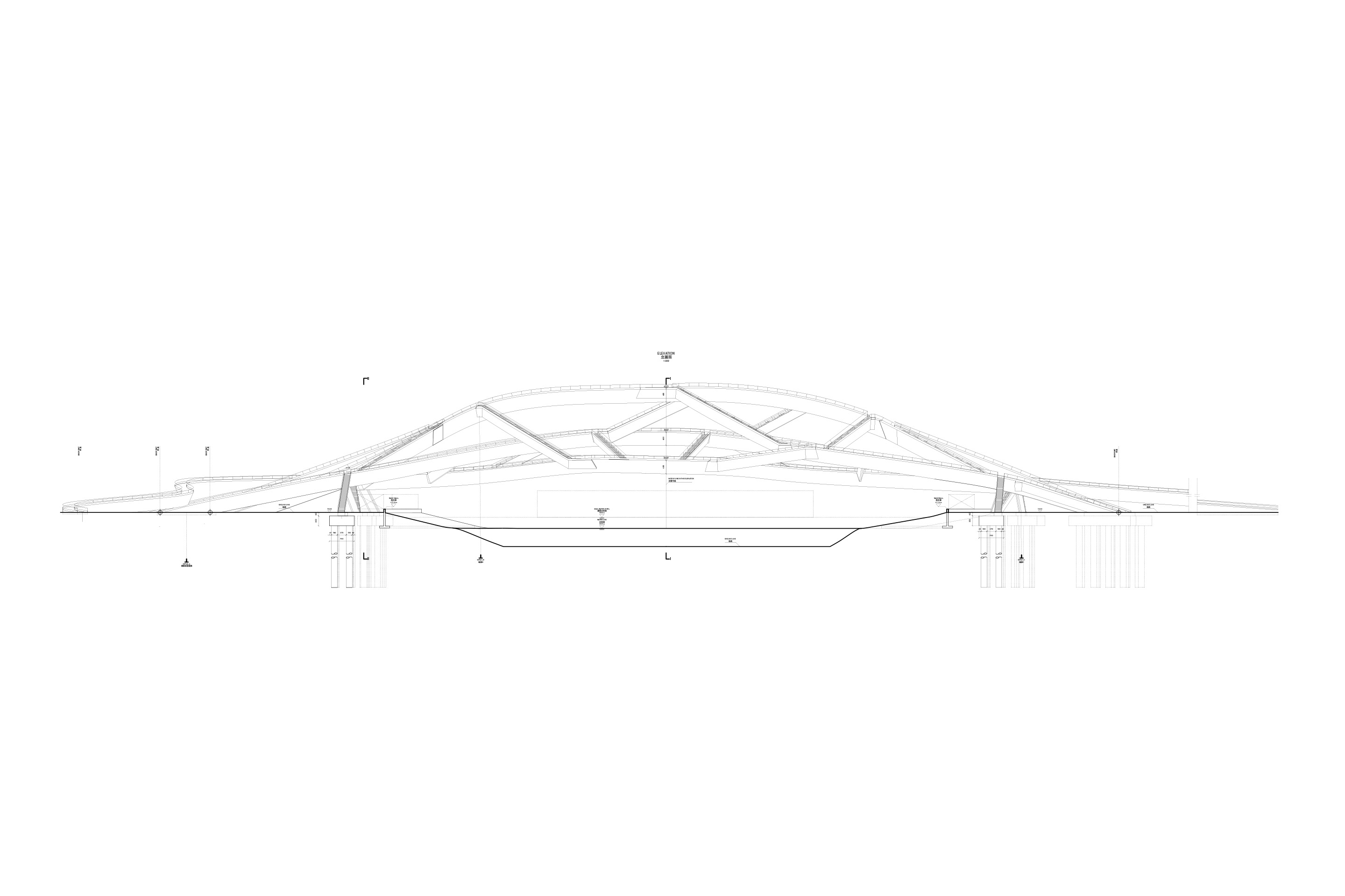 Brücke Nanjing Fussgänger Ansicht Plan