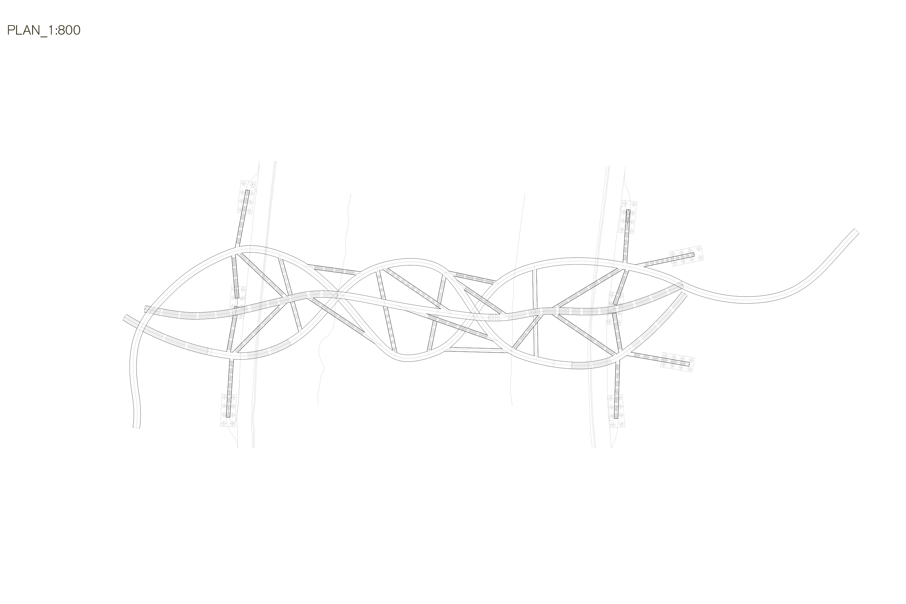 Brücke Nanjing Fussgänger Draufsicht Plan