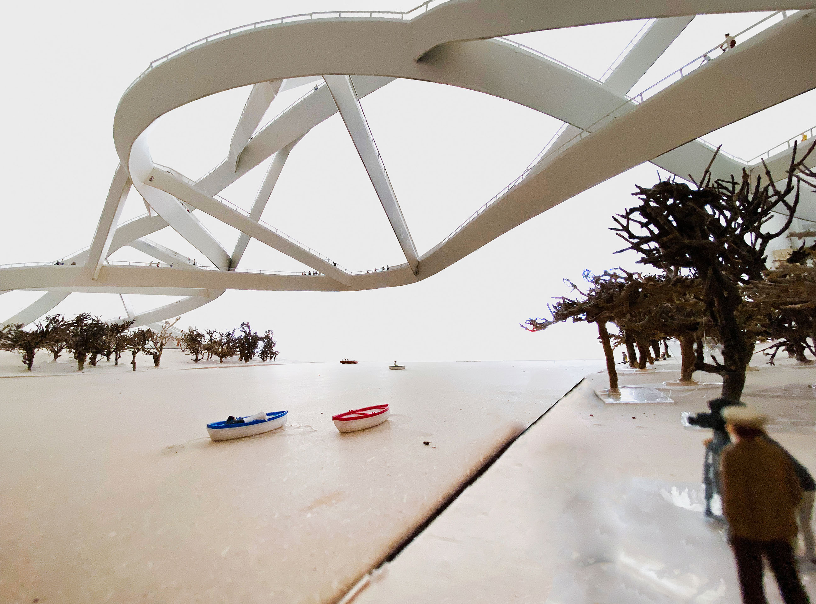 Brücke Nanjing Fussgänger Modell Untersicht Foto