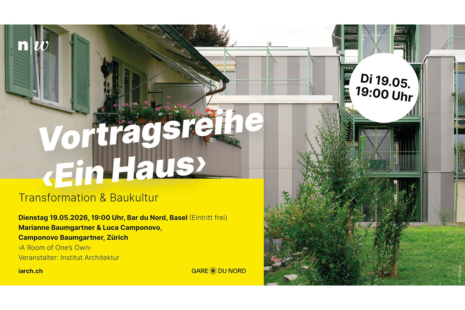 «Ein Haus...» | Marianne Baumgartner & Luca Camponovo: A Room of One’s Own, Basel, 19. Mai 2026