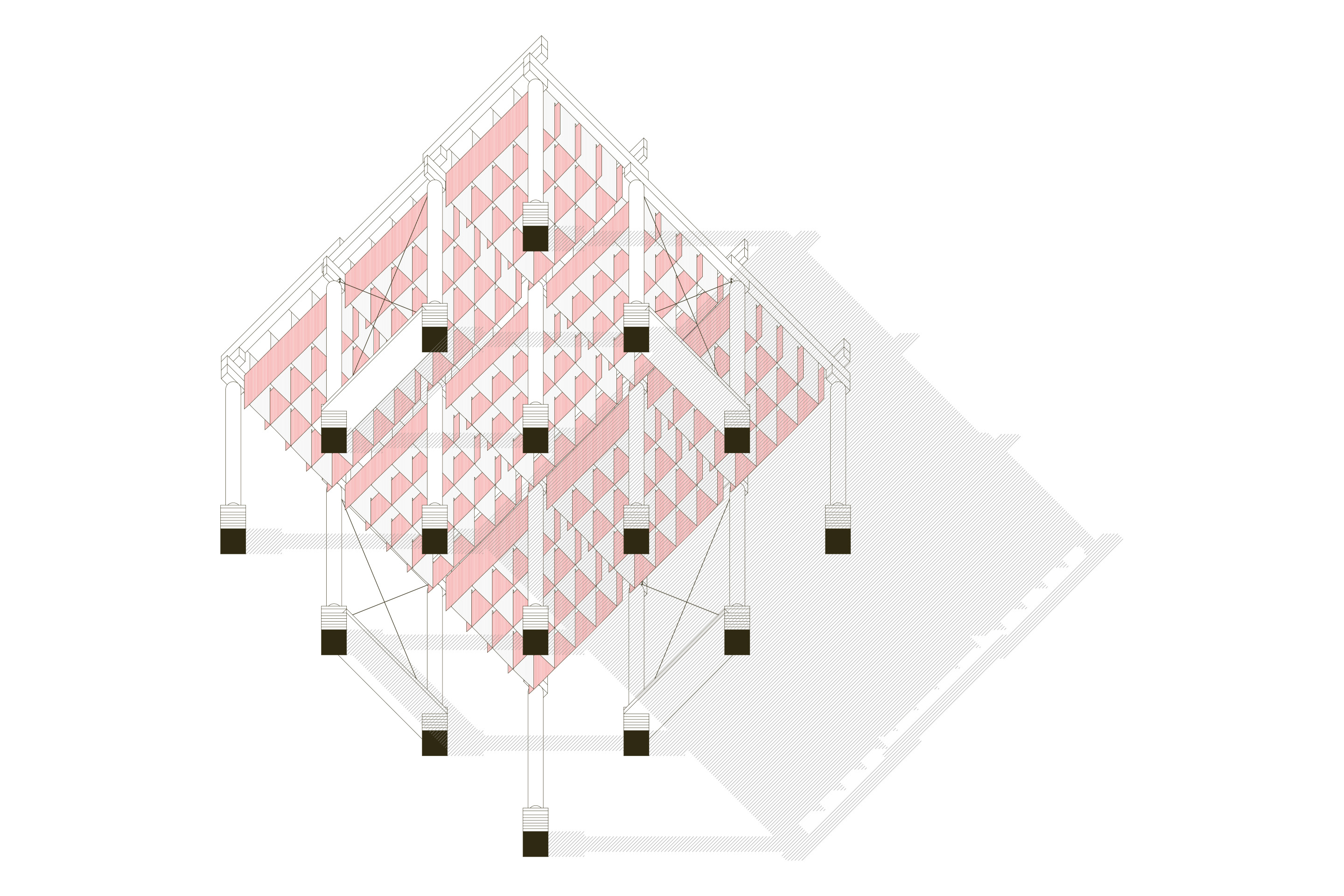 Illustration de l’effet d’ombrage généré par les toiles d'une des deux structures construites au CO de Jolimont.