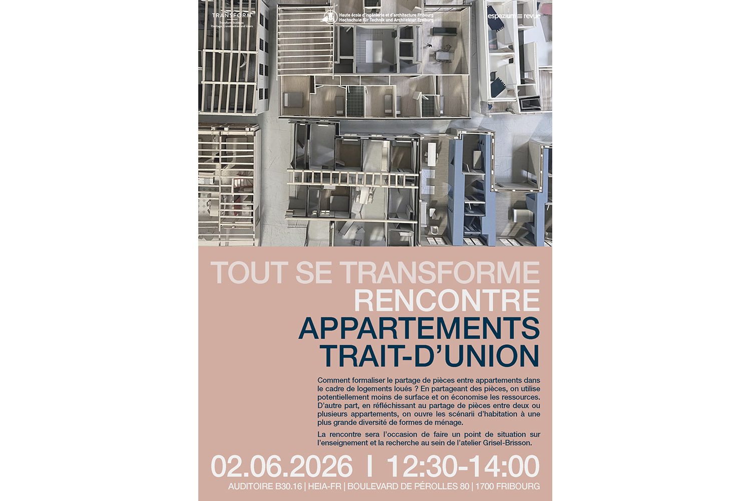 Tout se transforme | Rencontre : appartements trait-d'union, Fribourg, 2 juin 2026