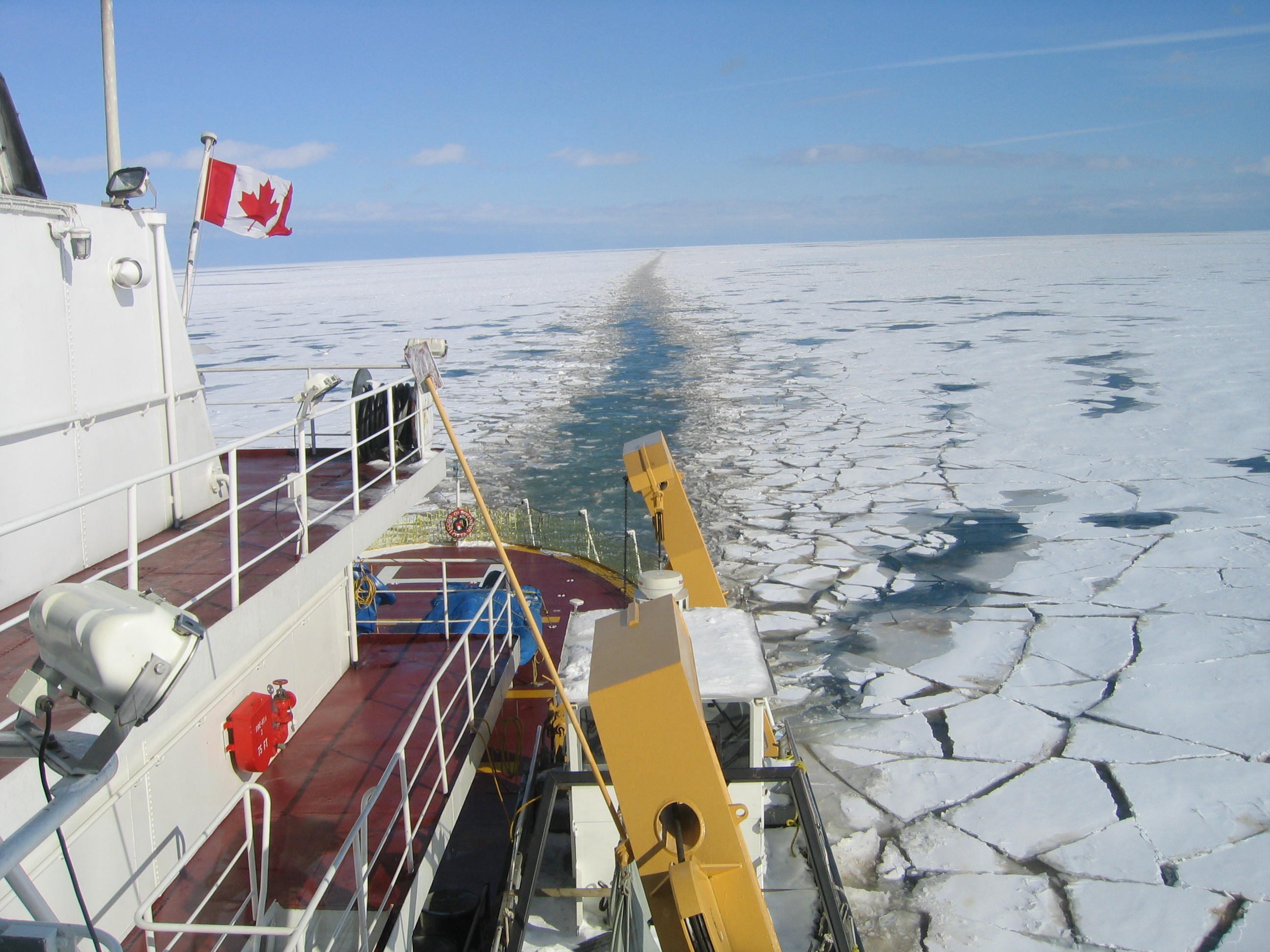 Winter auf dem Lake Erie, Forschungsexpedition mit dem Schiff Griffon des Canadian Coast Guard